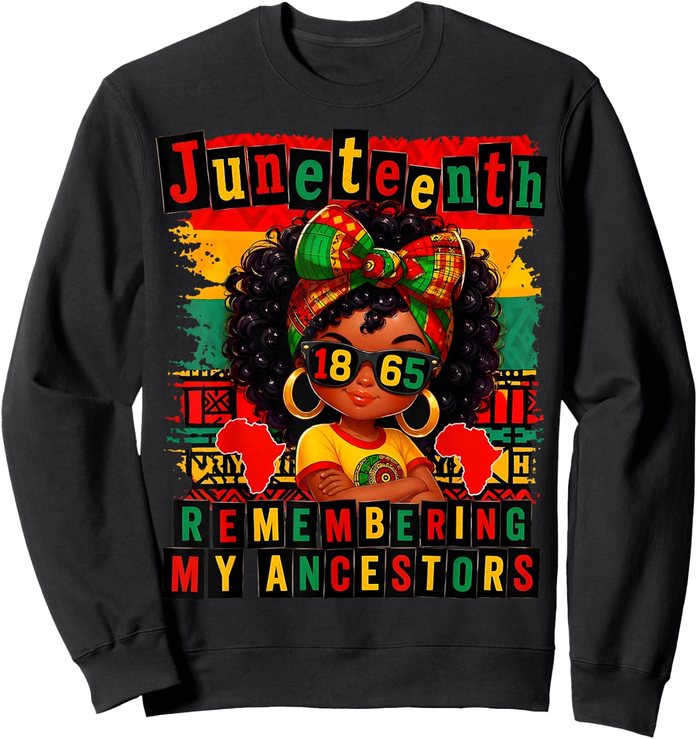 Retro Juneteenth Remembering My Ancestors Gift Sweatshirt - Sweatshirt | Black