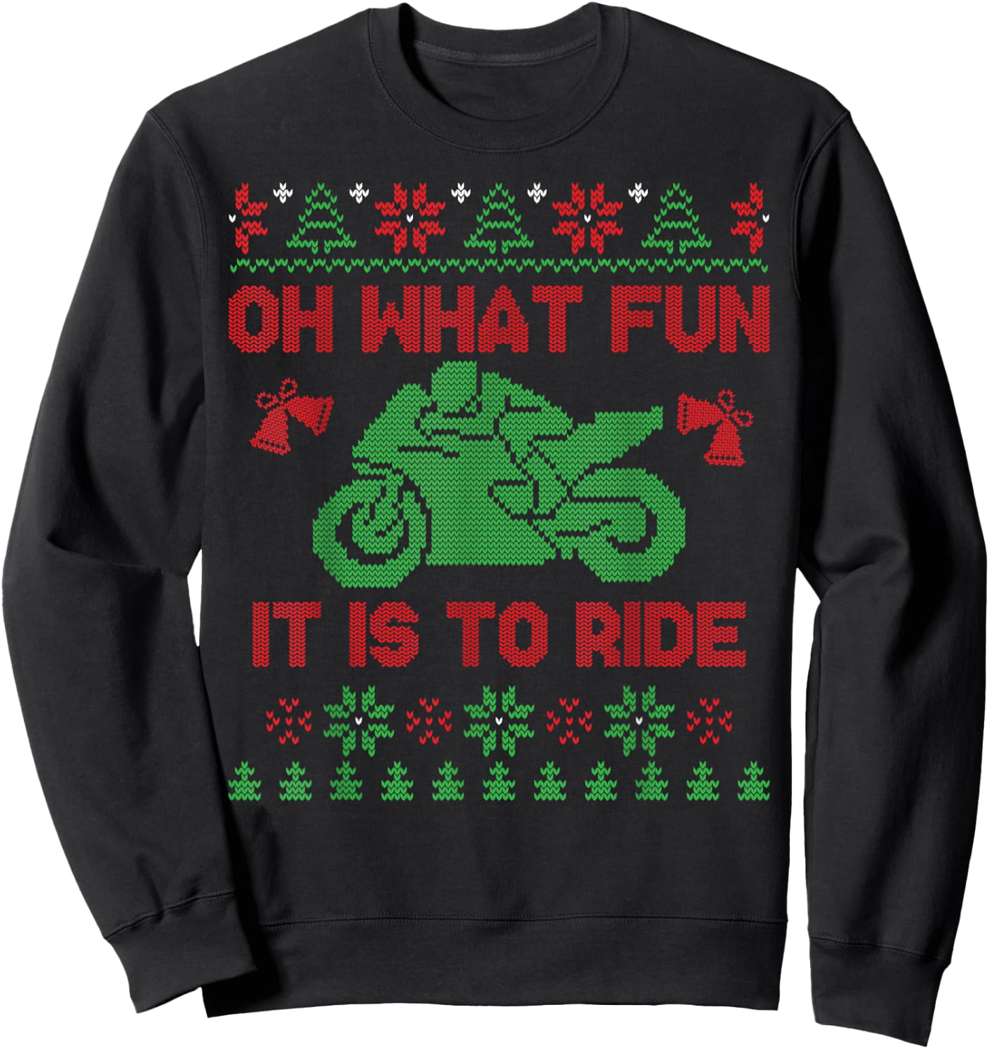 Oh What Fun It Is To Ride Xmas Ugly Motocross Christmas Sweatshirt - Sweatshirt | Black