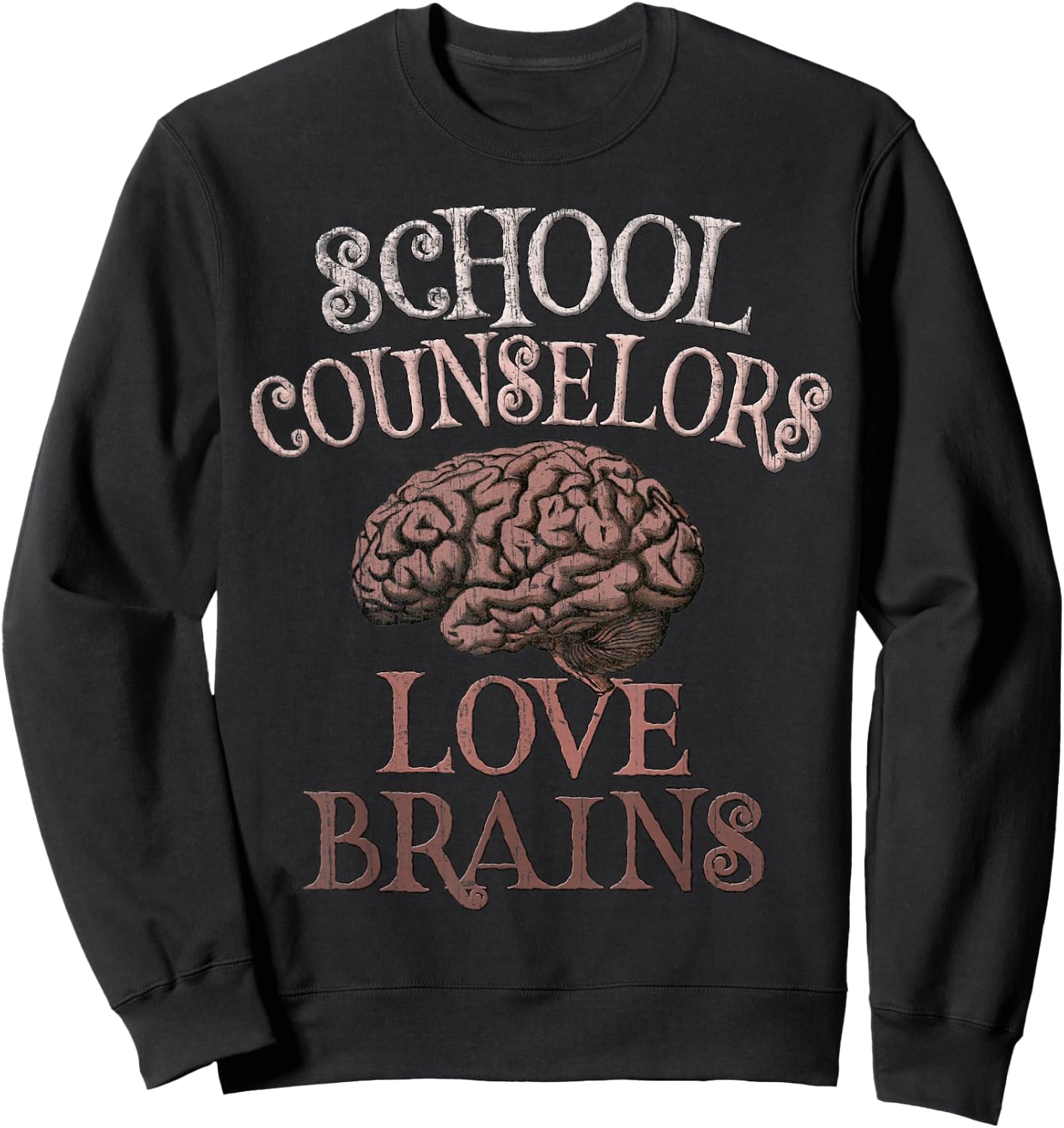 Funny SCHOOL COUNSELORS LOVE BRAINS This is My Scary Spooky Sweatshirt - Sweatshirt | Black