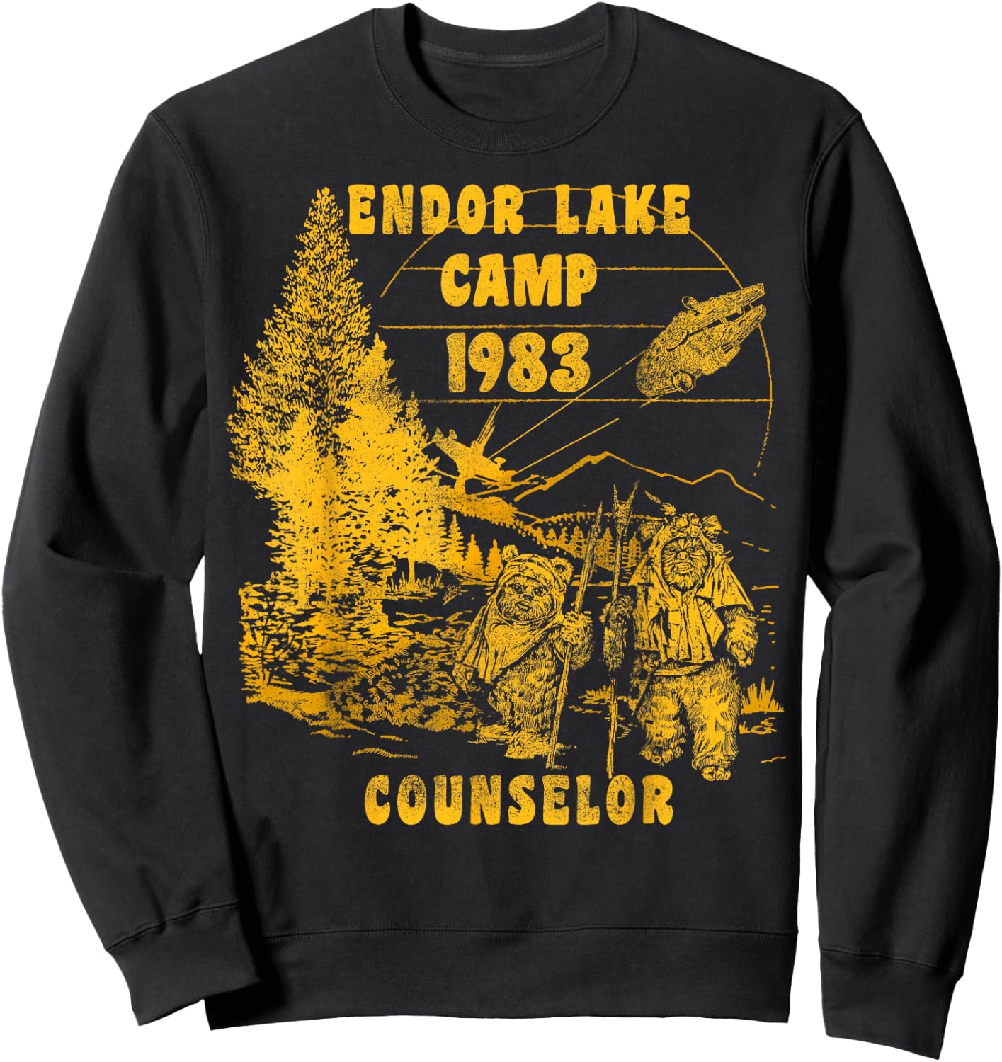 Star Wars Endor Lake Camp 1983 Counselor Sweatshirt - Sweatshirt | Black