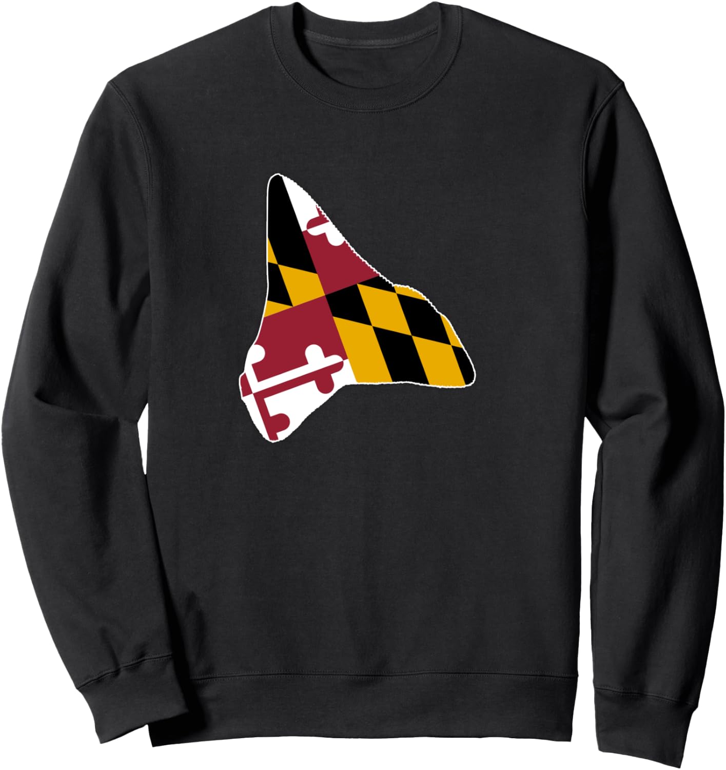 Maryland Flag Shark Tooth LS Shirt Relic And Fossil Hunter Sweatshirt - Sweatshirt | Black