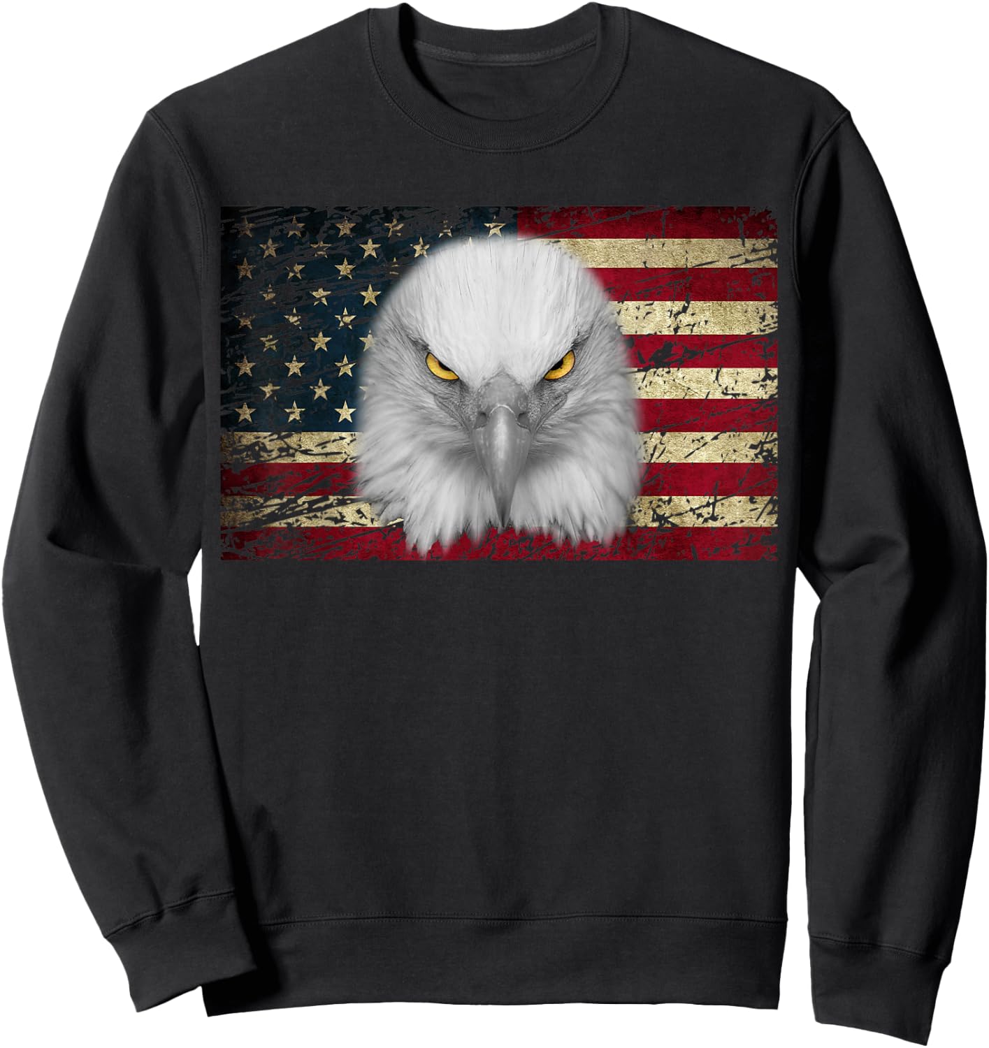 American Bald Eagle Eyes Shirt USA Flag Patriotic Shirt Sweatshirt - Sweatshirt | Black