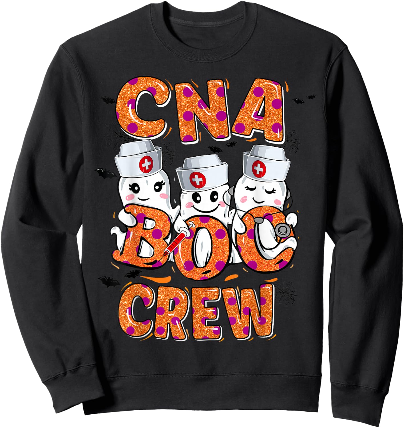 CNA Shirts Halloween CNA boo crew Halloween Nurse Assistant Sweatshirt - Sweatshirt | Black