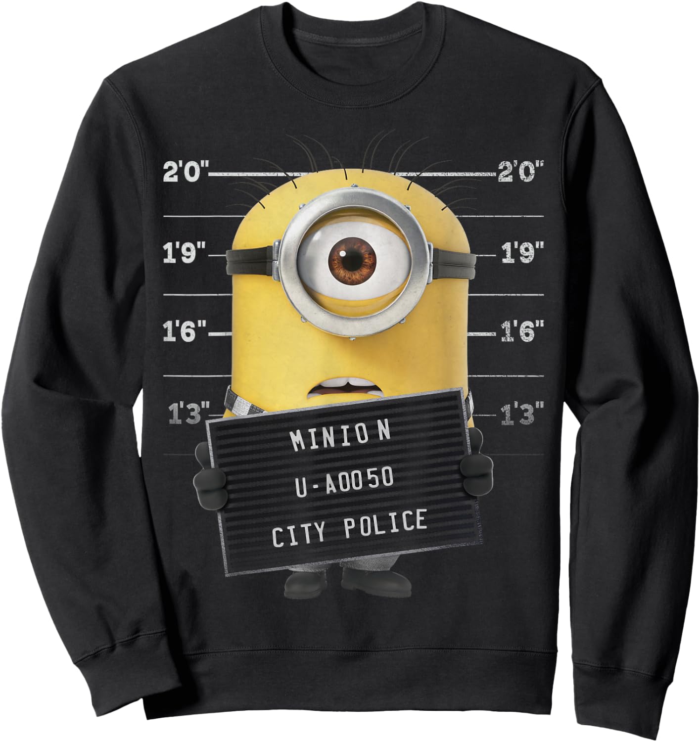Despicable Me Minions Shocked Mugshot Graphic Sweatshirt - Sweatshirt | Black
