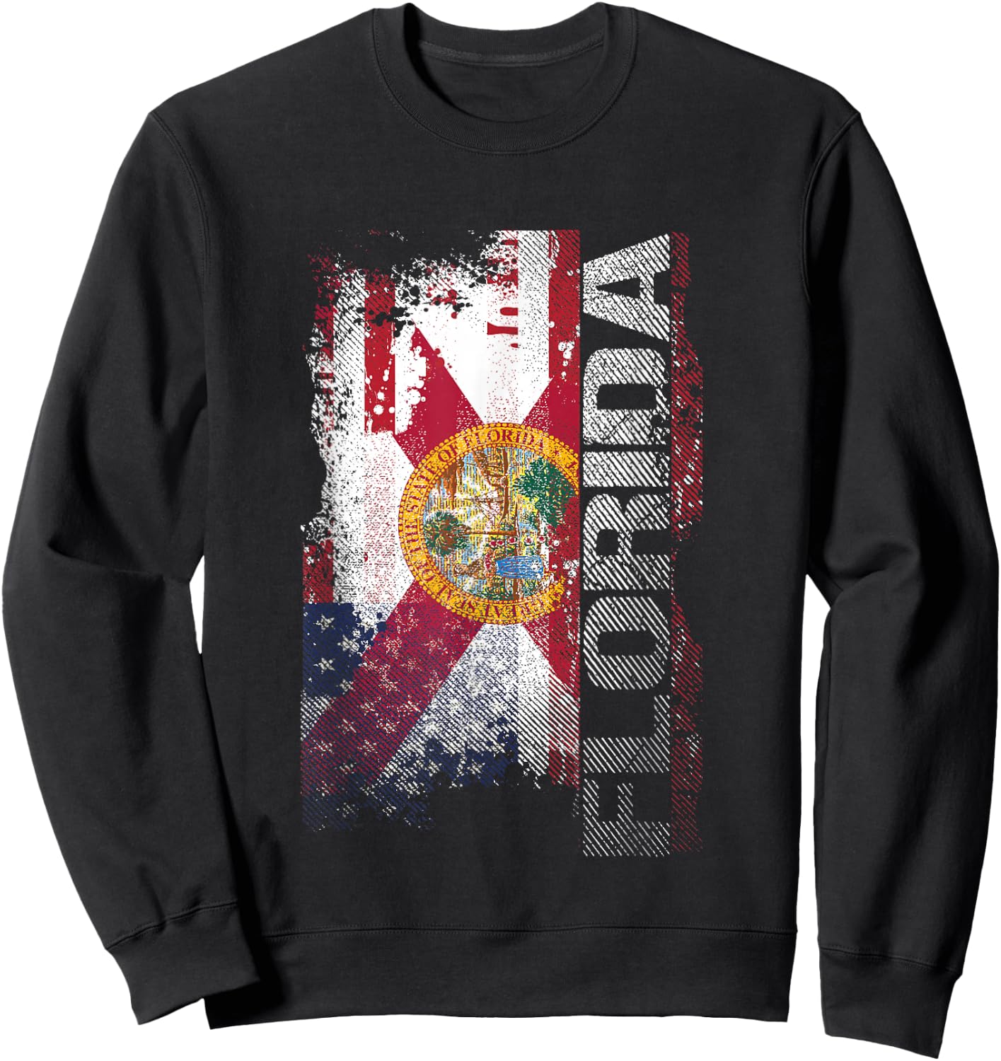 Florida State USA Flag Souvenir Gift Sweatshirt - Sweatshirt | Black
