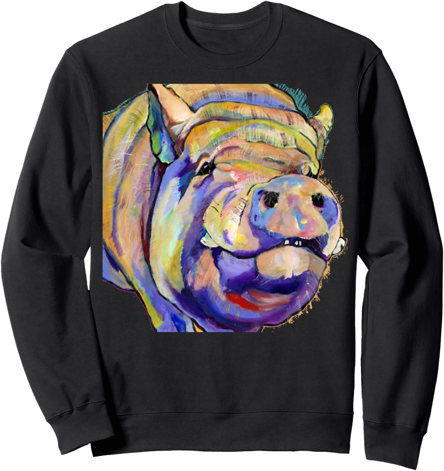 Potbelly Pig Shirt - Potbelly Pig Gifts - Potbellied Pig Art Sweatshirt - Sweatshirt | Black