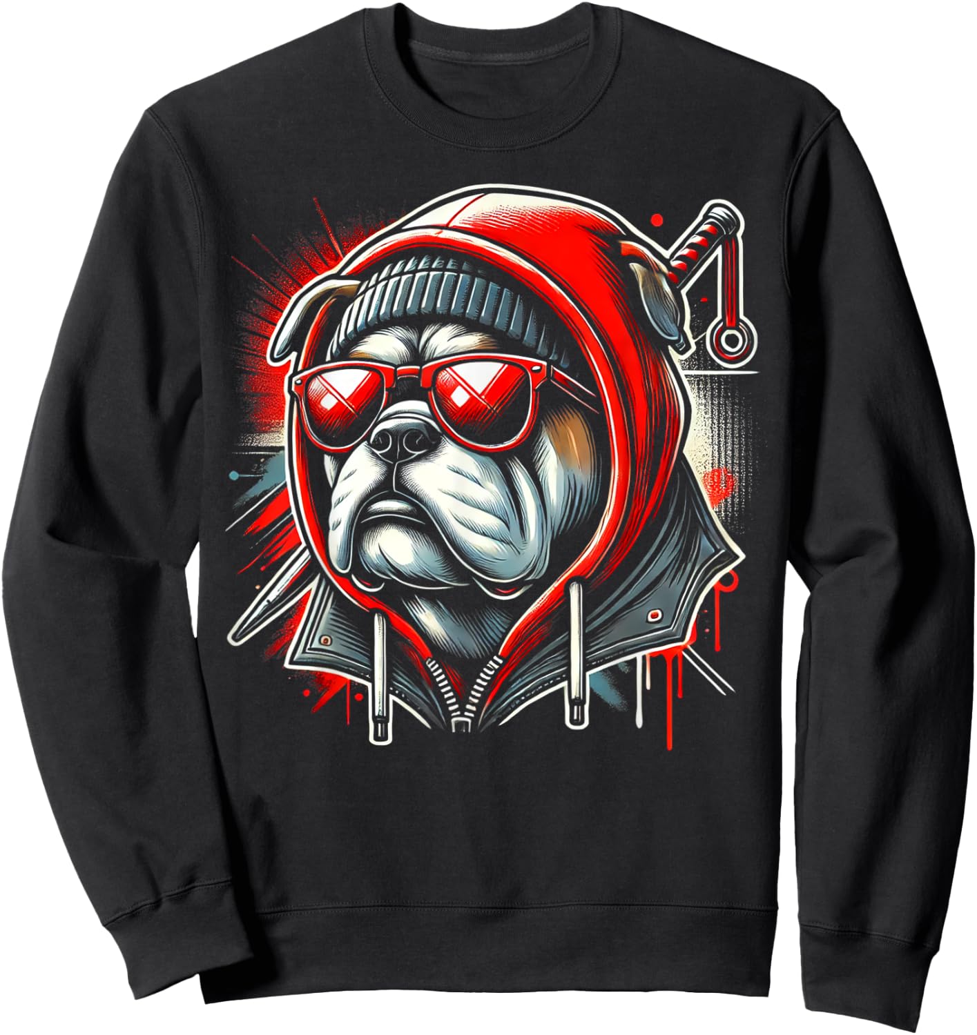 Graphic Bulldog Animal Cute Dogs Women Kids Sweatshirt - Sweatshirt | Black