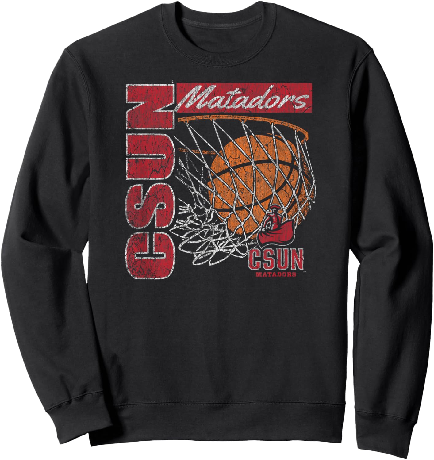 Cal State Northridge Matadors Vintage Basketball 90's Black Sweatshirt - Sweatshirt | Black