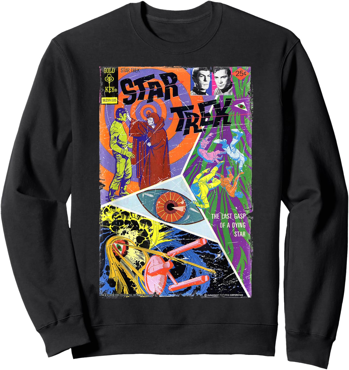 Star Trek Original Series Retro Comic Book Cover Sweatshirt - Sweatshirt | Black