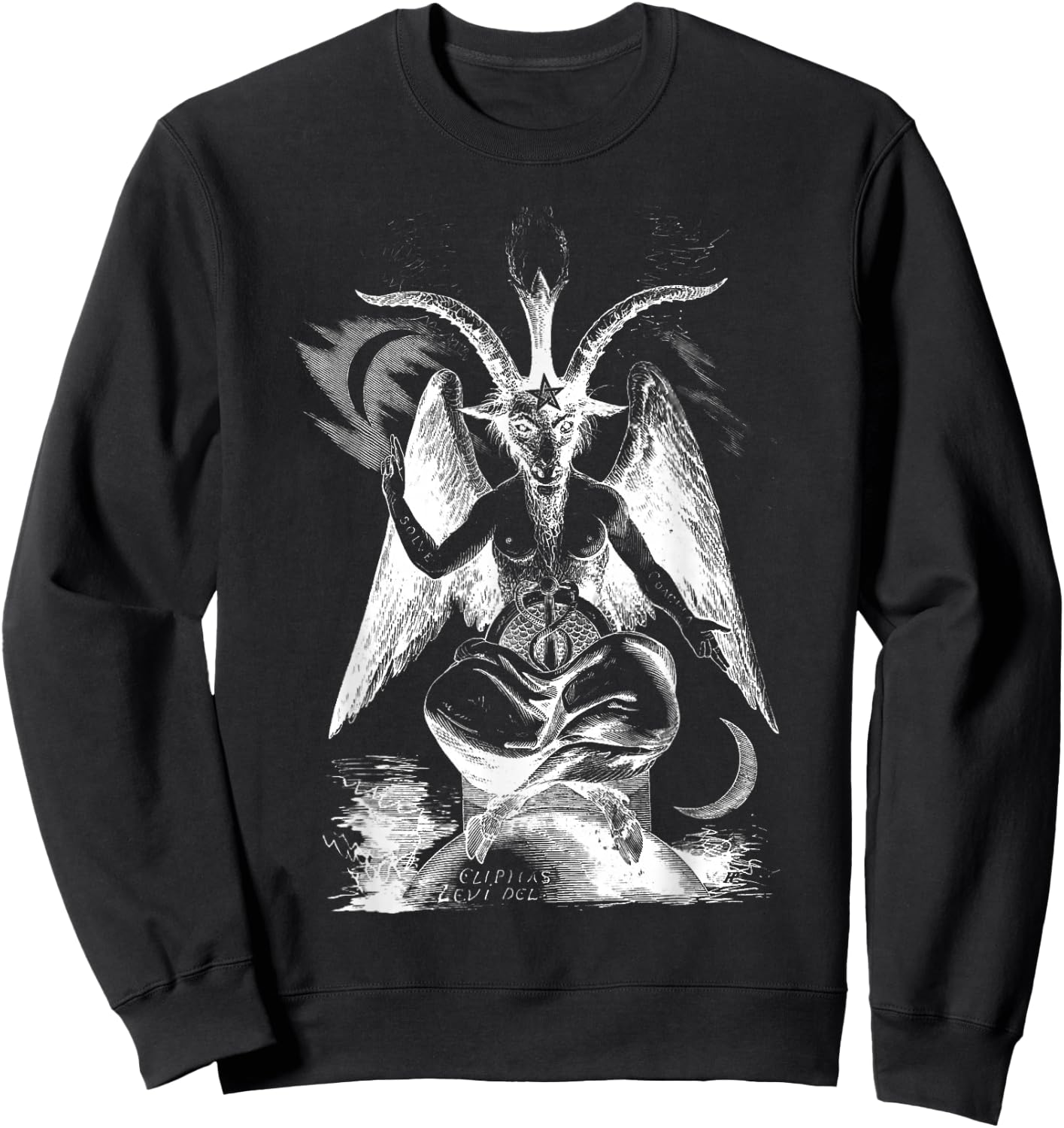 Baphomet . Sigil of Baphomet Goat Head Satan Sweatshirt - Sweatshirt | Black