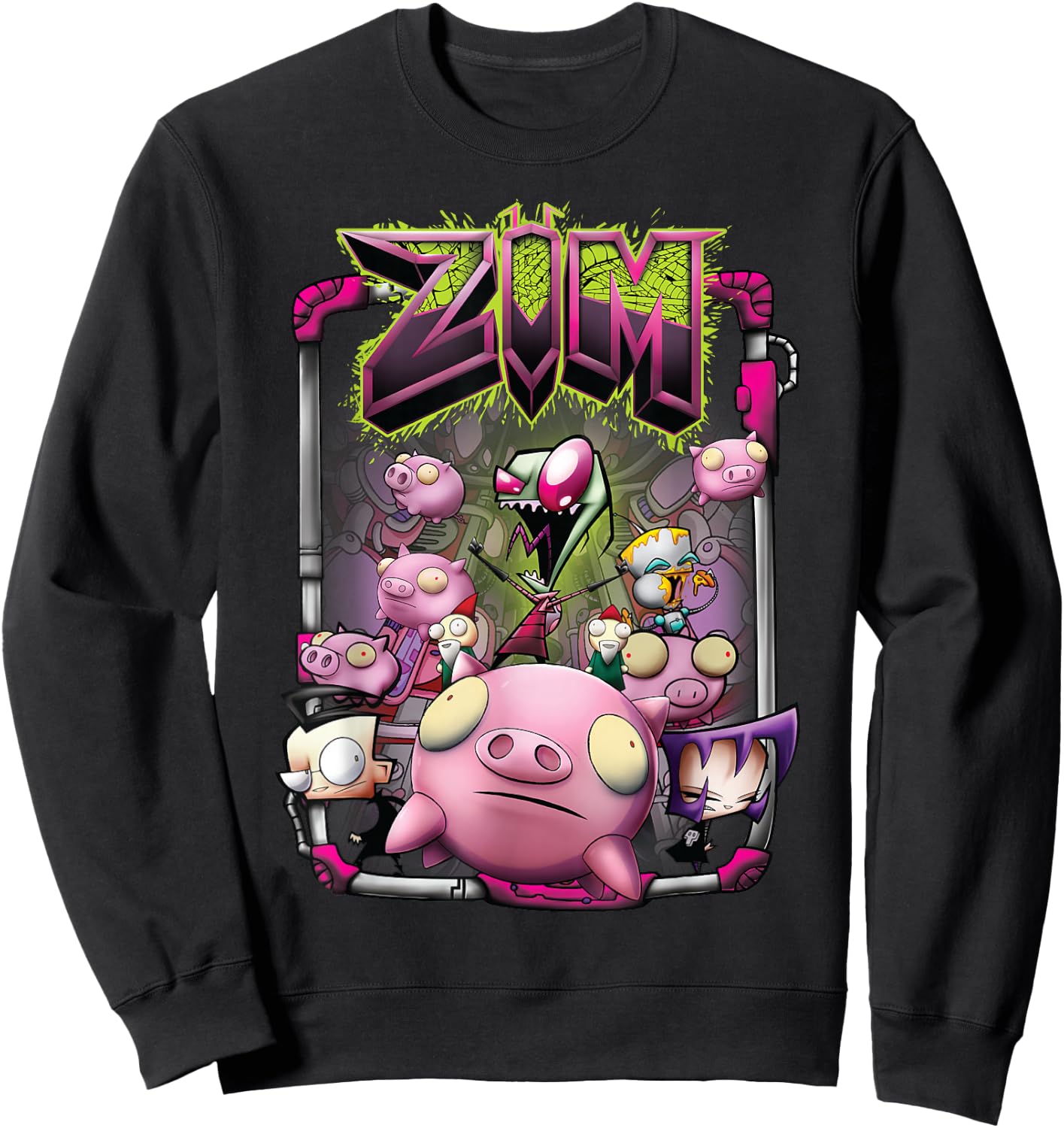 Nickelodeon Invader Zim Rubber Piggy Army Sweatshirt - Sweatshirt | Black