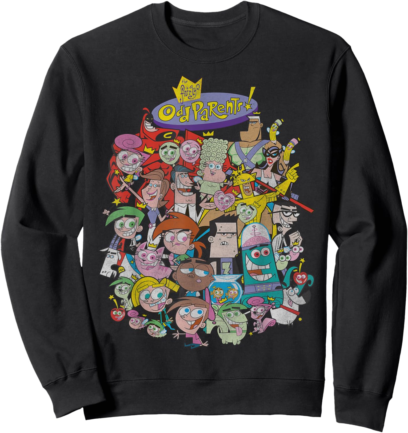 Nickelodeon The Fairly OddParents Total Character Sweatshirt - Sweatshirt | Black