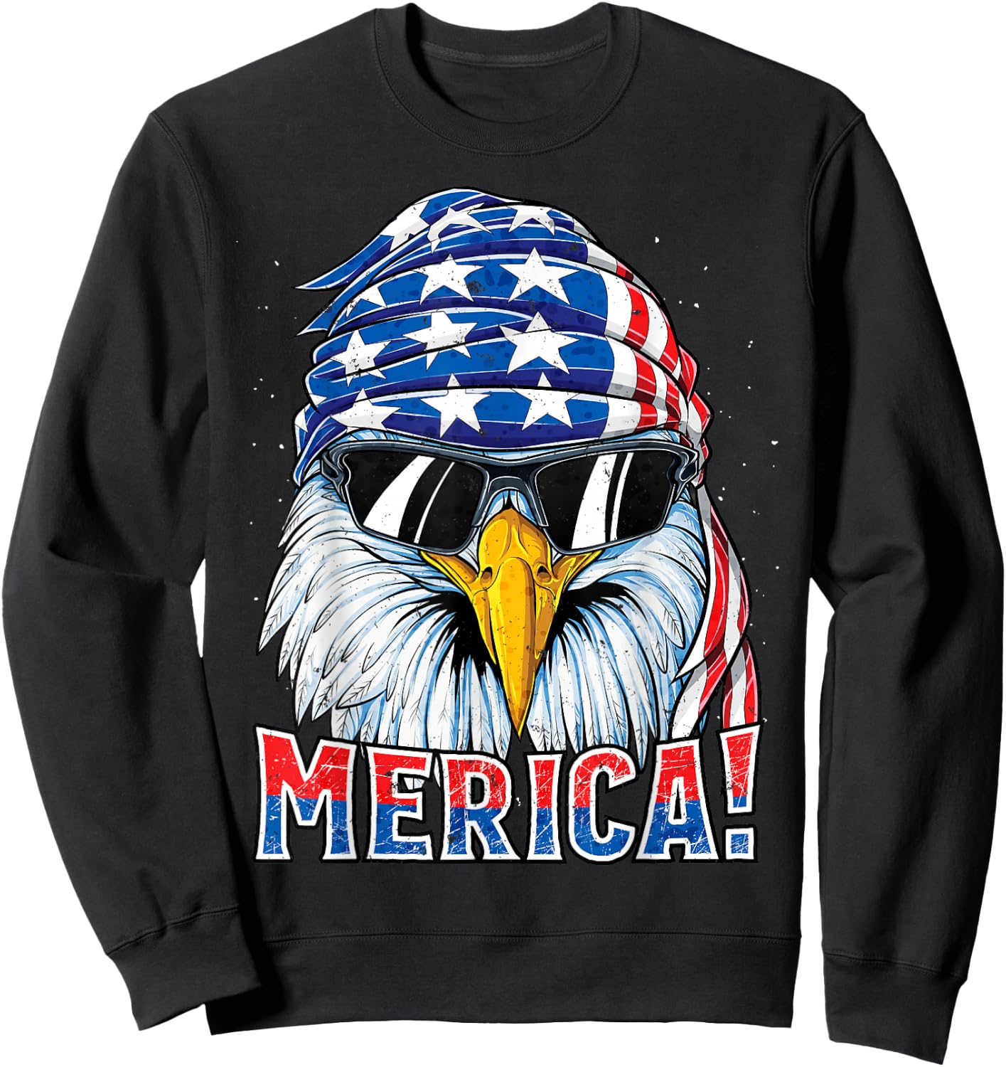 Eagle Merica T Shirt 4th of July Merica Men Boys American Sweatshirt - Sweatshirt | Black