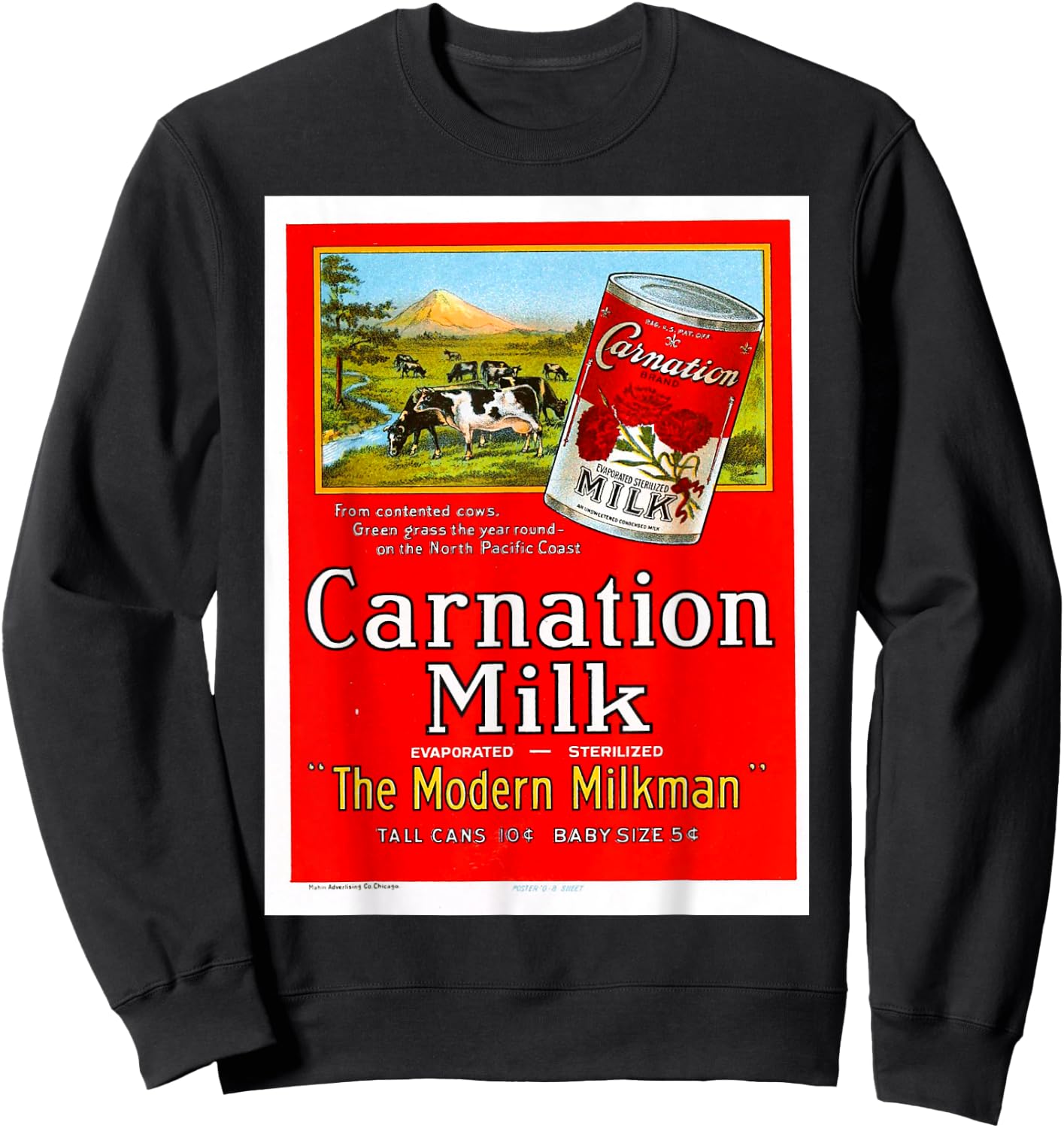 Vintage poster - Carnation Milk Retro Sweatshirt - Sweatshirt | Black