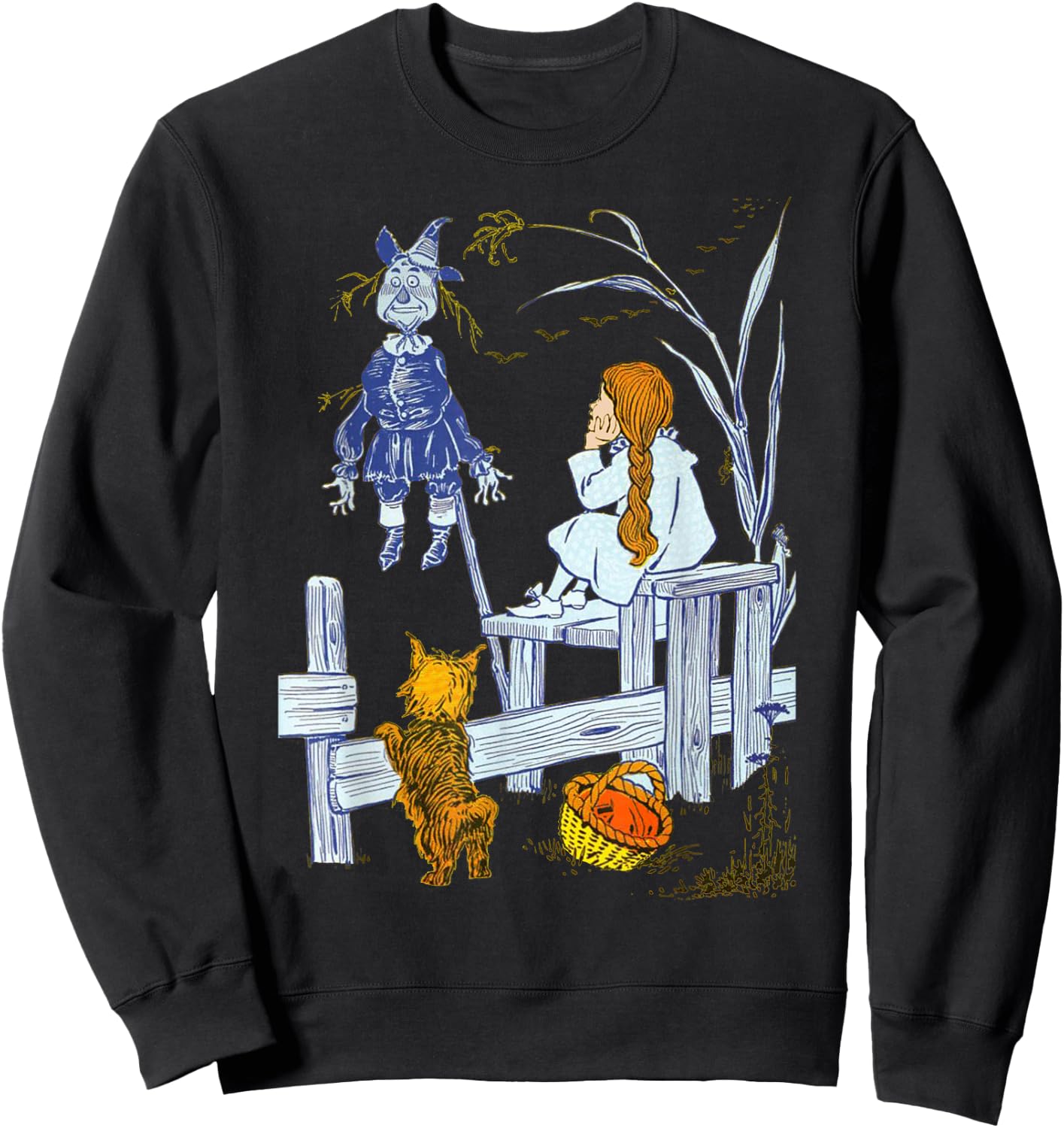 Land of Oz Gifts Classic Scarecrow Toto Wizard of Oz Dorothy Sweatshirt - Sweatshirt | Black
