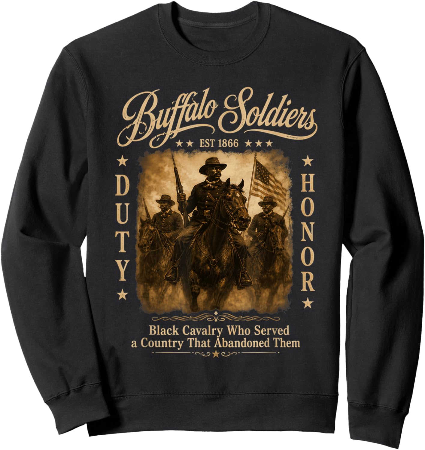 African American Black History Military USA Buffalo Soldiers Sweatshirt - Sweatshirt | Black