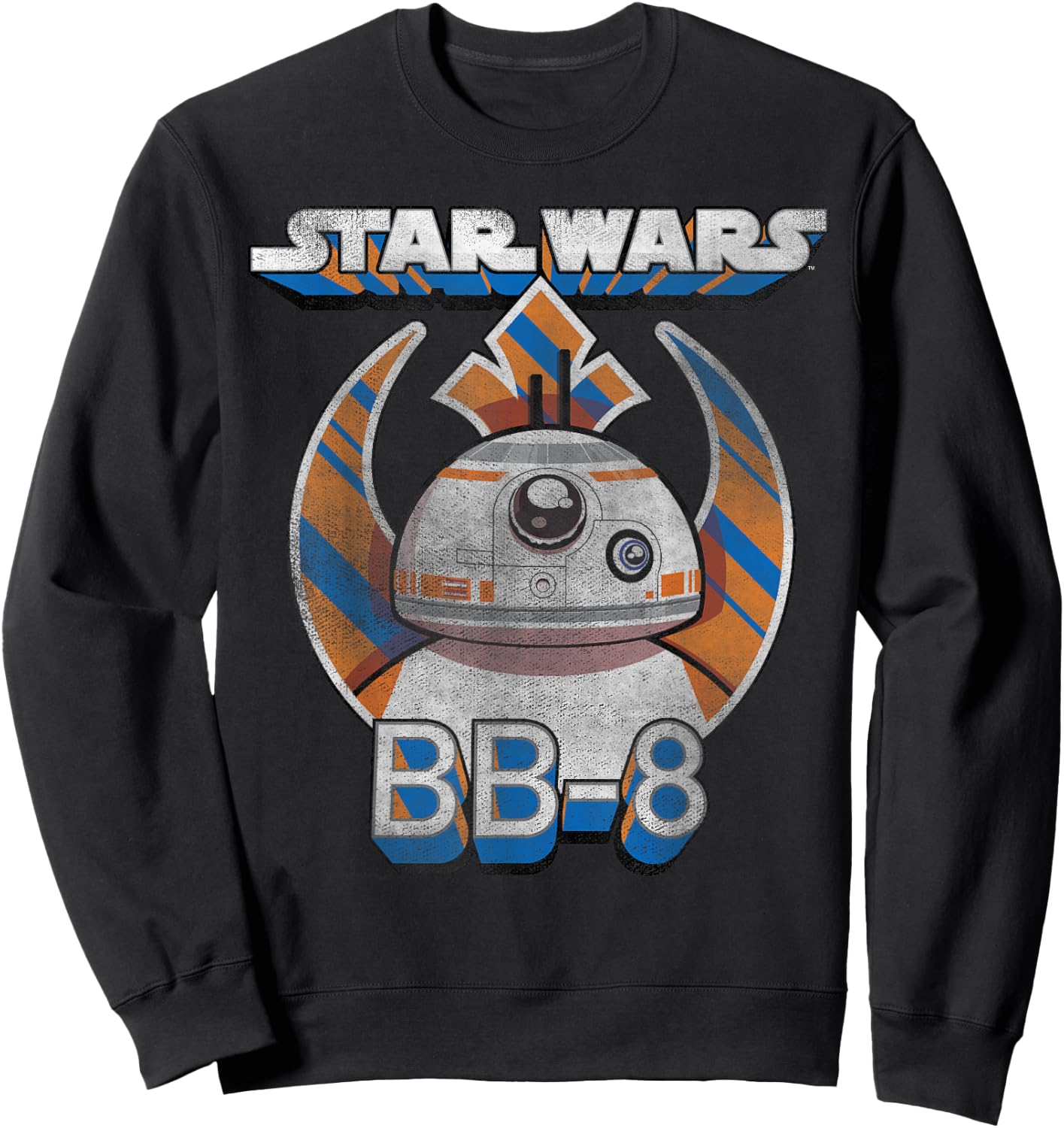 Star Wars BB-8 Episode 7 Rebel Logo With Stripes Sweatshirt - Sweatshirt | Black
