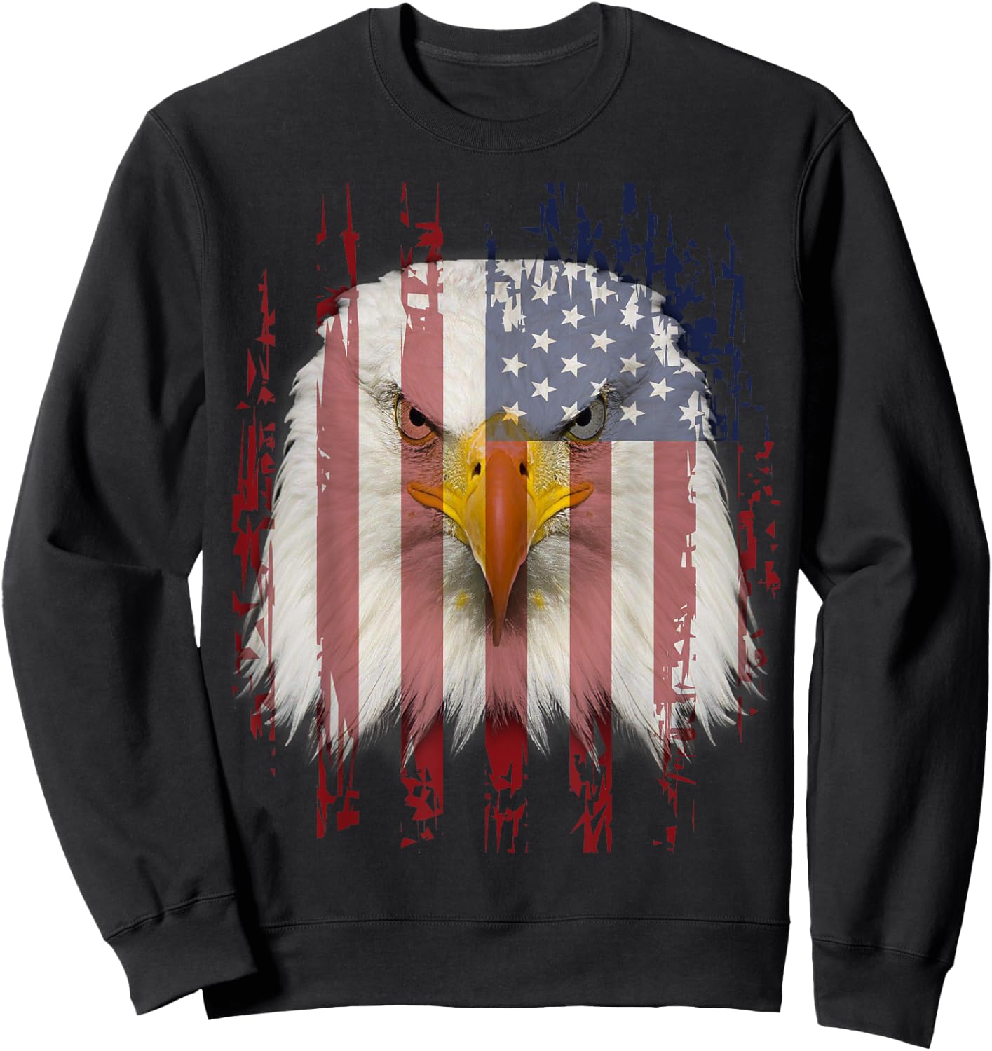 USA Eagle With American Flag Sweatshirt - Sweatshirt | Black