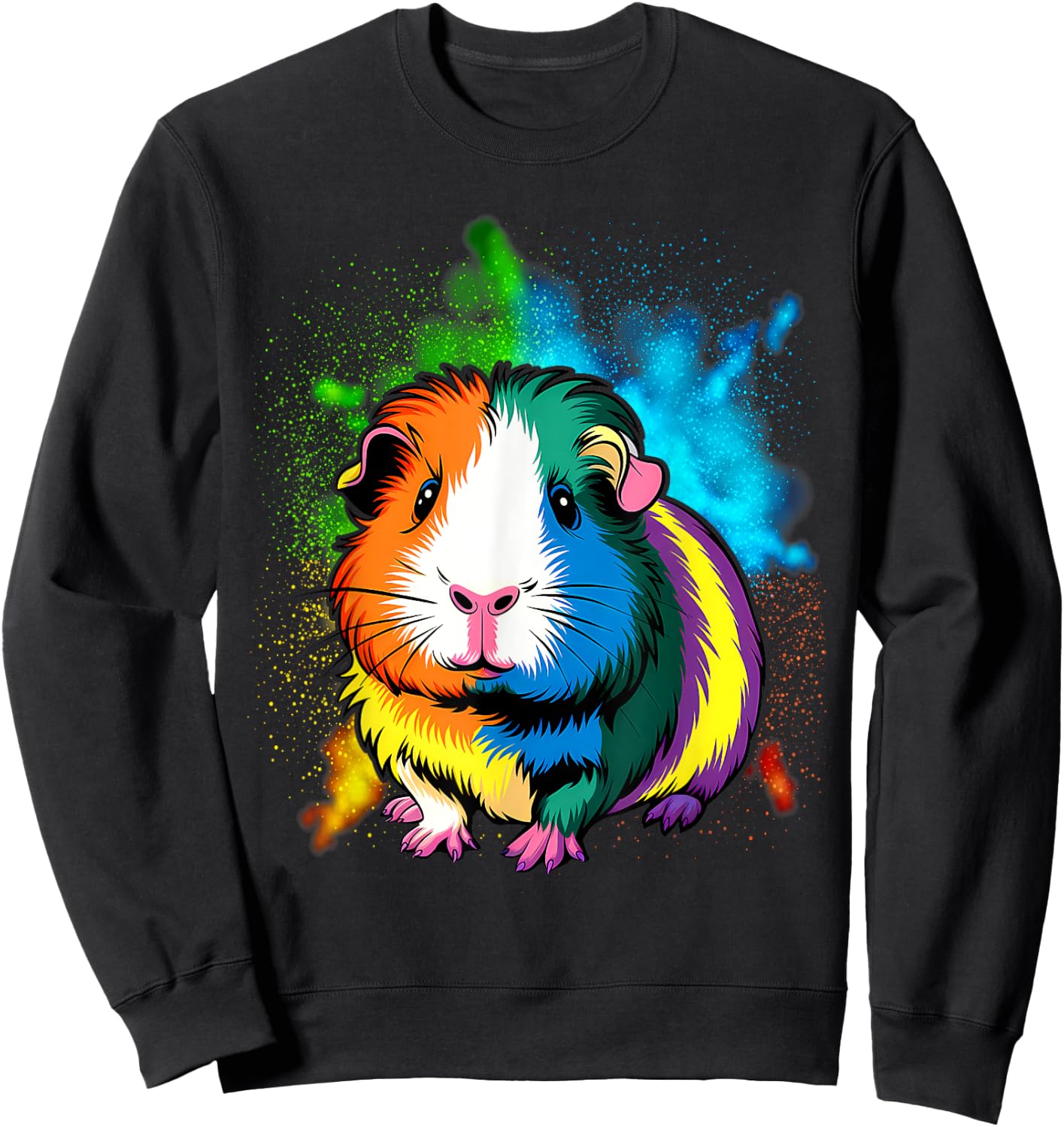 Cute Guinea Pig Rainbow Design for Guinea Pig Lovers Sweatshirt - Sweatshirt | Black