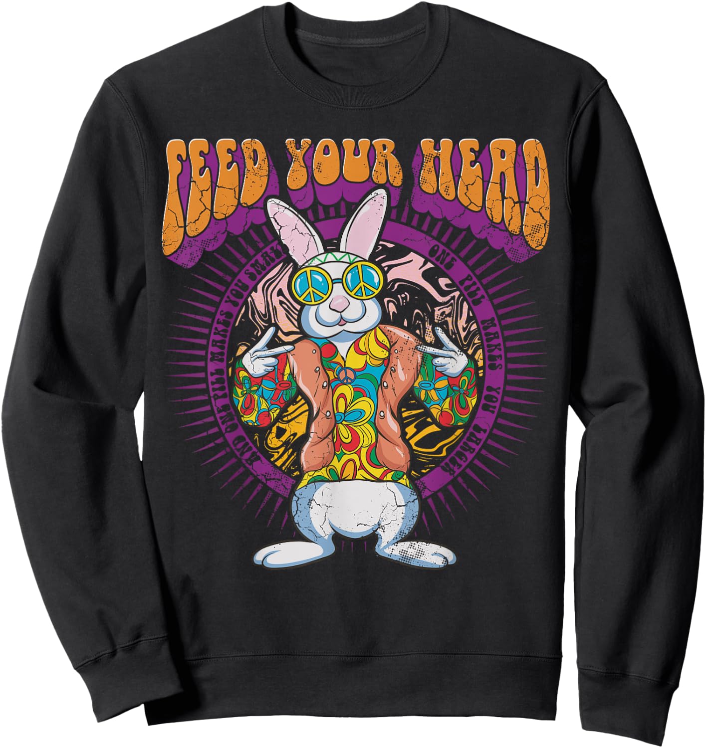 LyricVerse - WHITE RABBIT BY GRACE SLICK Sweatshirt - Sweatshirt | Black