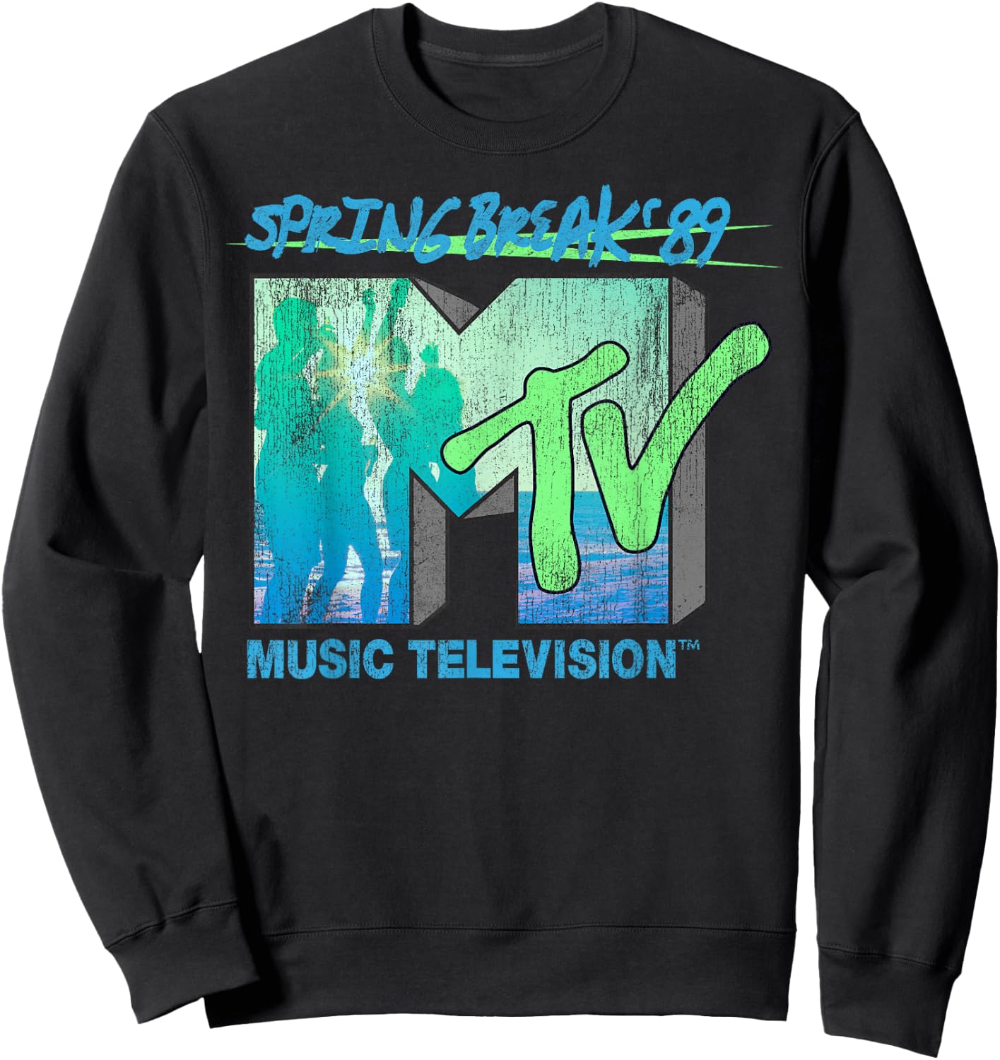 MTV Spring Break 89 Retro Beach Logo Sweatshirt - Sweatshirt | Black