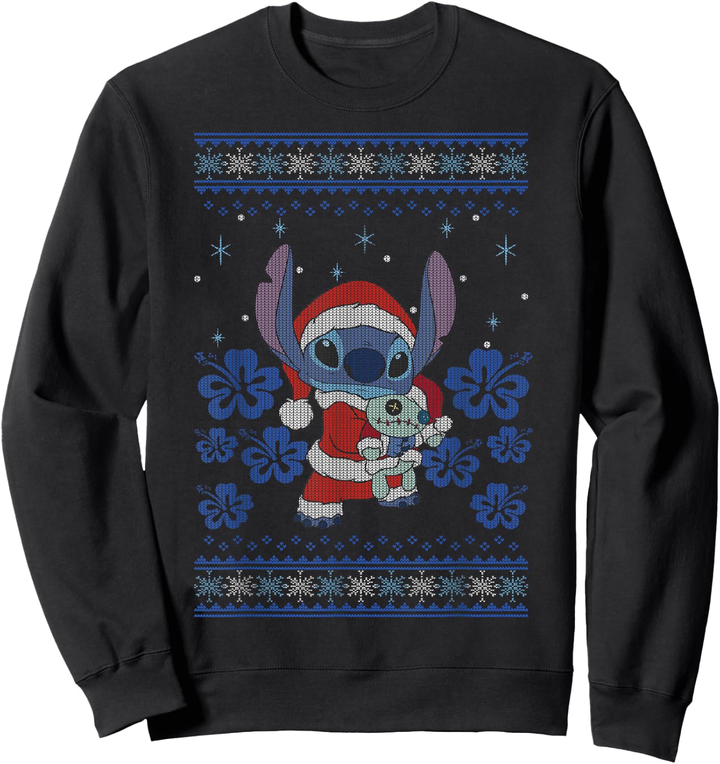 Disney Lilo & Stitch Christmas Stitch Sweater Style Sweatshirt - Sweatshirt | Black