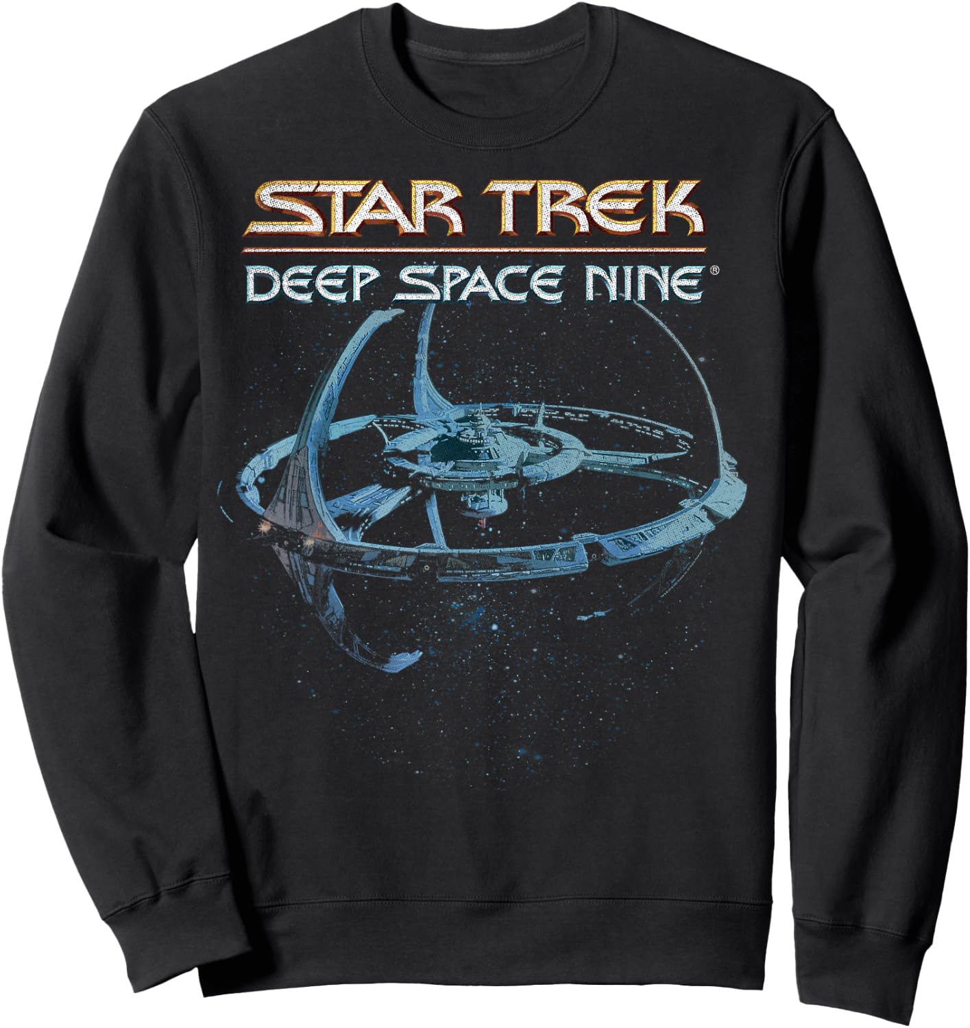Star Trek: Deep Space Nine Space Station Logo Vintage Sweatshirt - Sweatshirt | Black