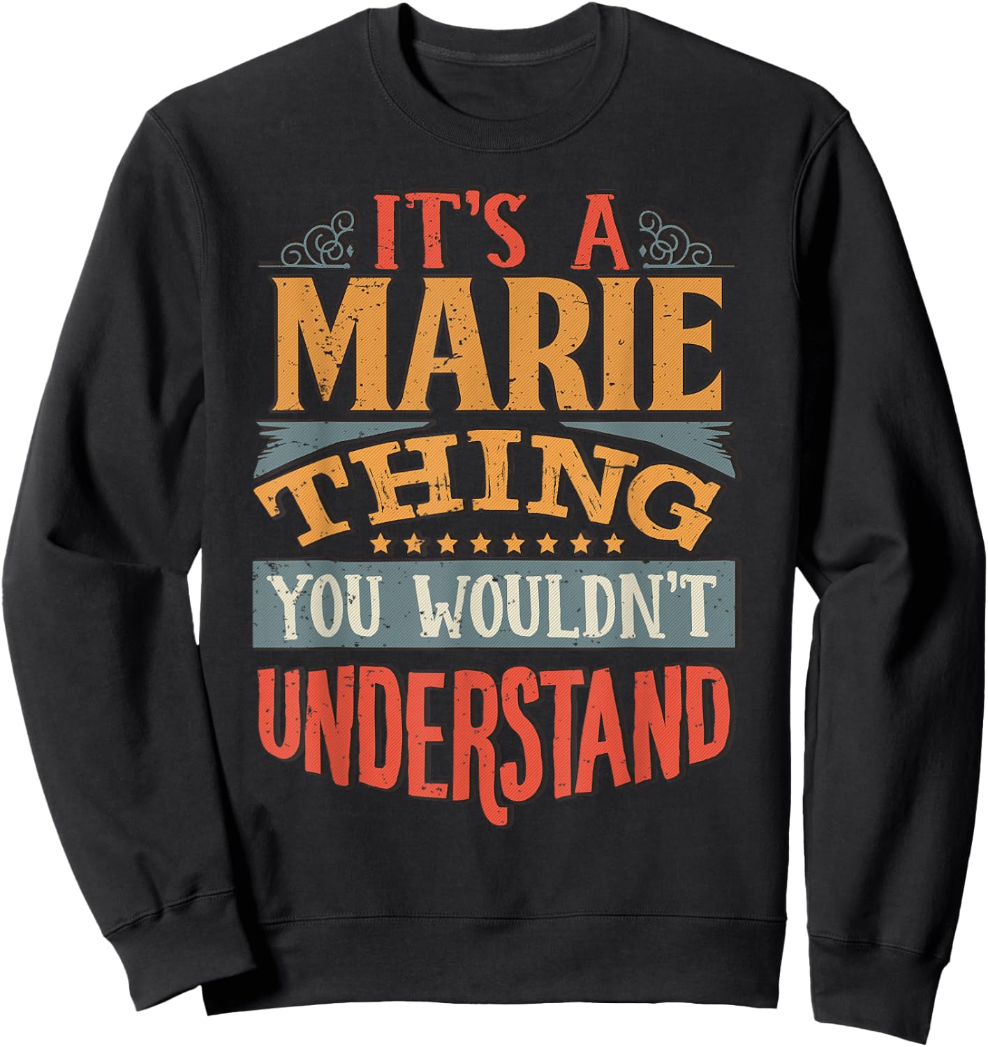 Marie Name Sweatshirt - Sweatshirt | Black