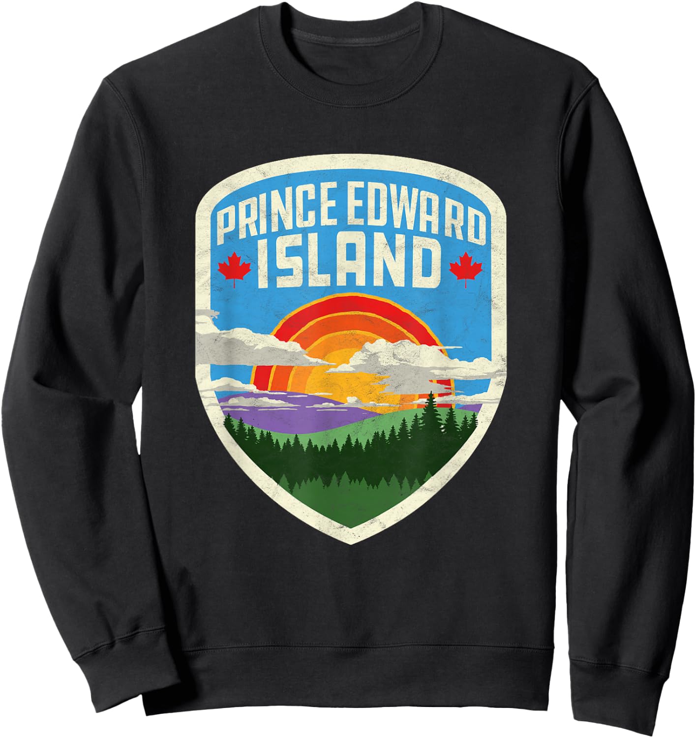 Prince Edward Island Canada Vintage Nature Outdoor Sweatshirt - Sweatshirt | Black