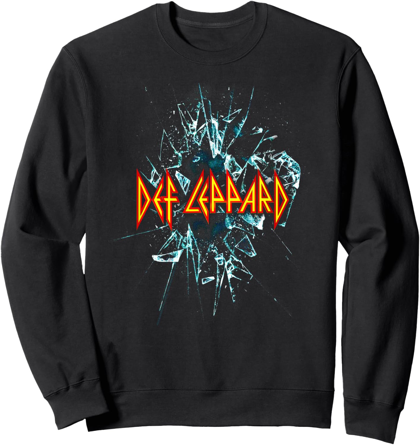 Def Leppard Classic Black Album - 100% Cotton, Adult Short Sleeve Sweatshirt - Sweatshirt | Black