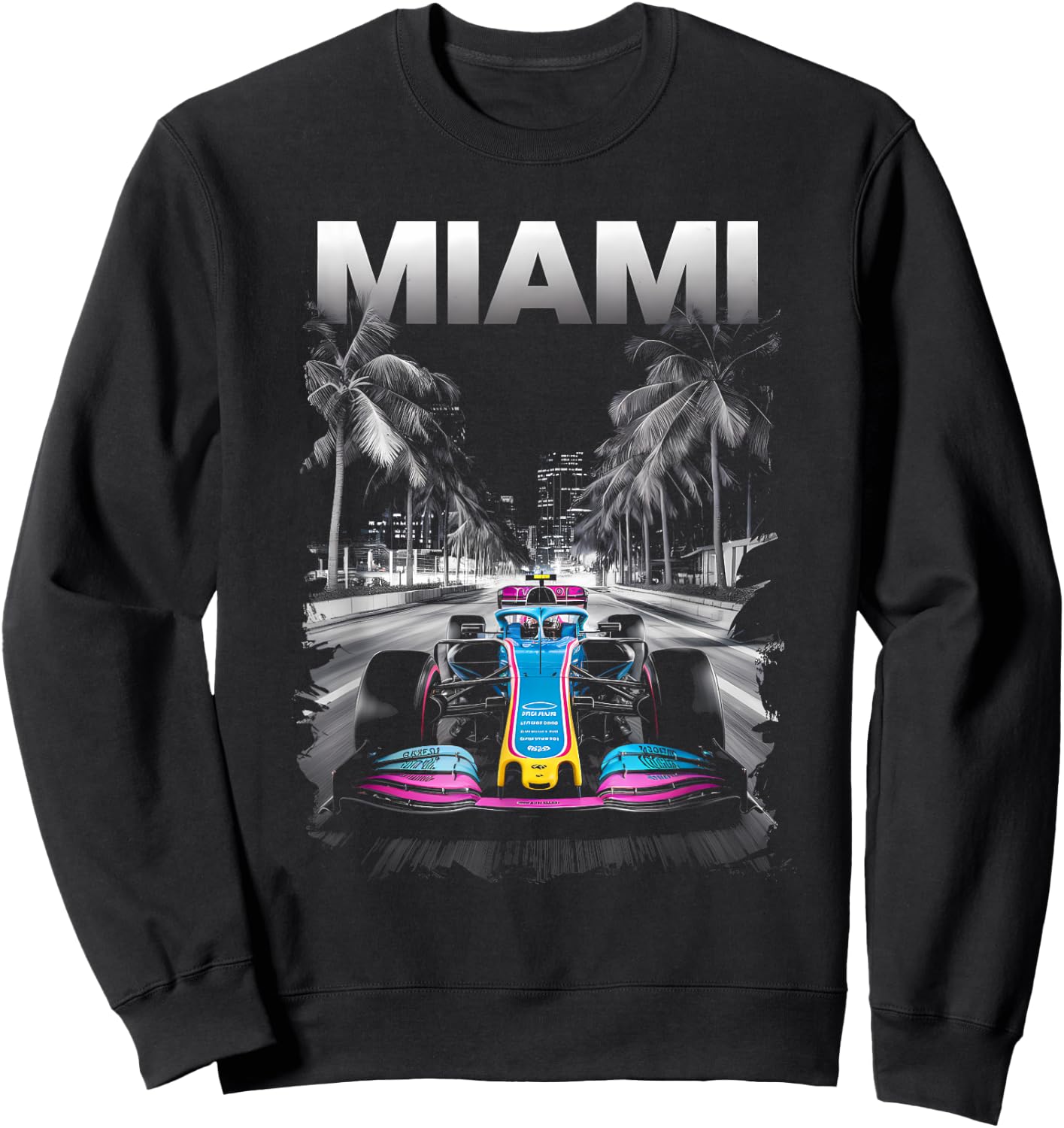 Miami Racing Gifts Men Women Race Car Racer Driver Sweatshirt - Sweatshirt | Black