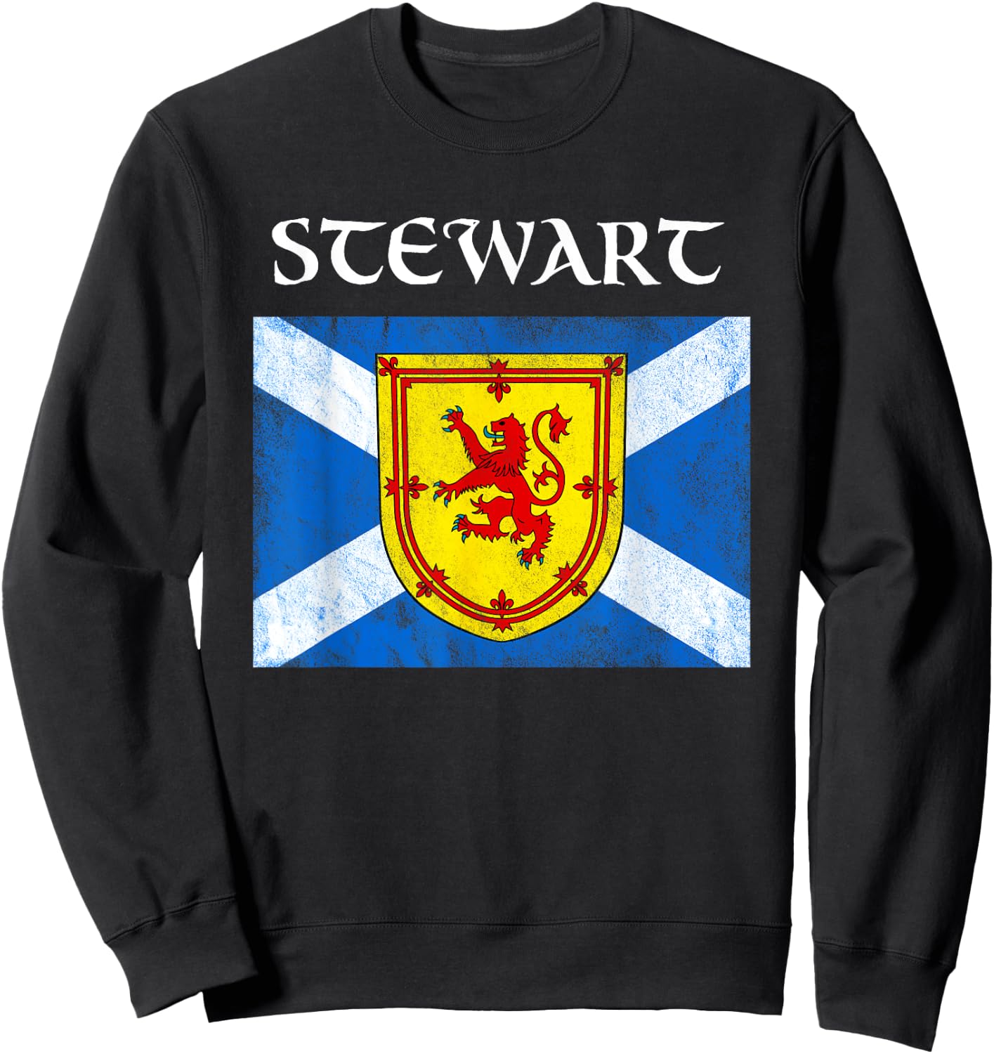 Stewart Scottish Clan Family Name Scotland Flag Sweatshirt - Sweatshirt | Black