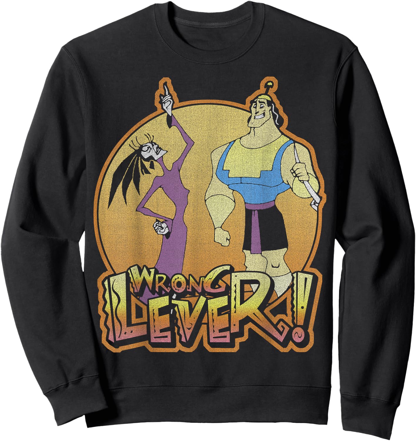 Disney Emperors New Groove Kronk and ESMA Wrong Lever Sweatshirt - Sweatshirt | Black