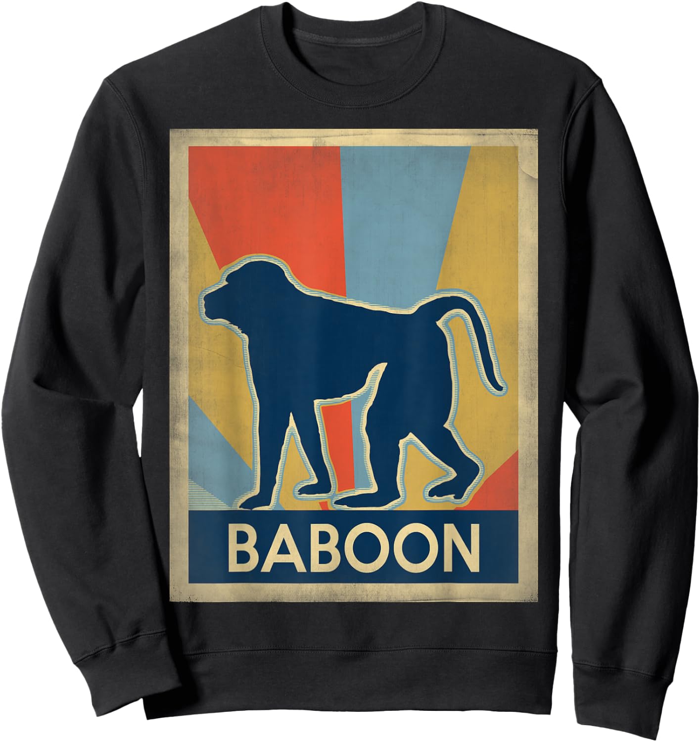 Vintage Style baboon Sweatshirt - Sweatshirt | Black