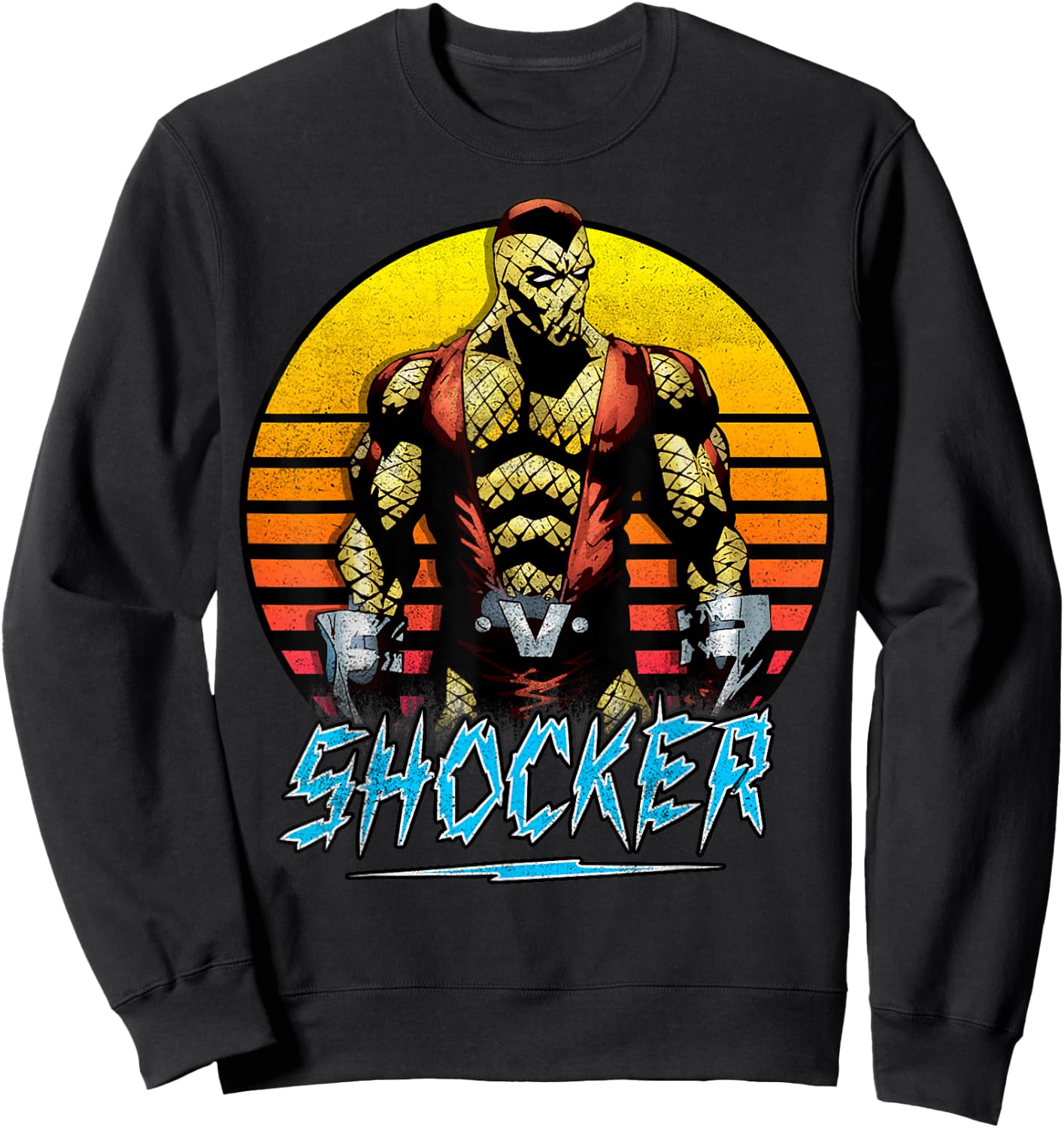 Marvel Shocker Retro 90's Spider-Man Sunset Graphic Sweatshirt - Sweatshirt | Black