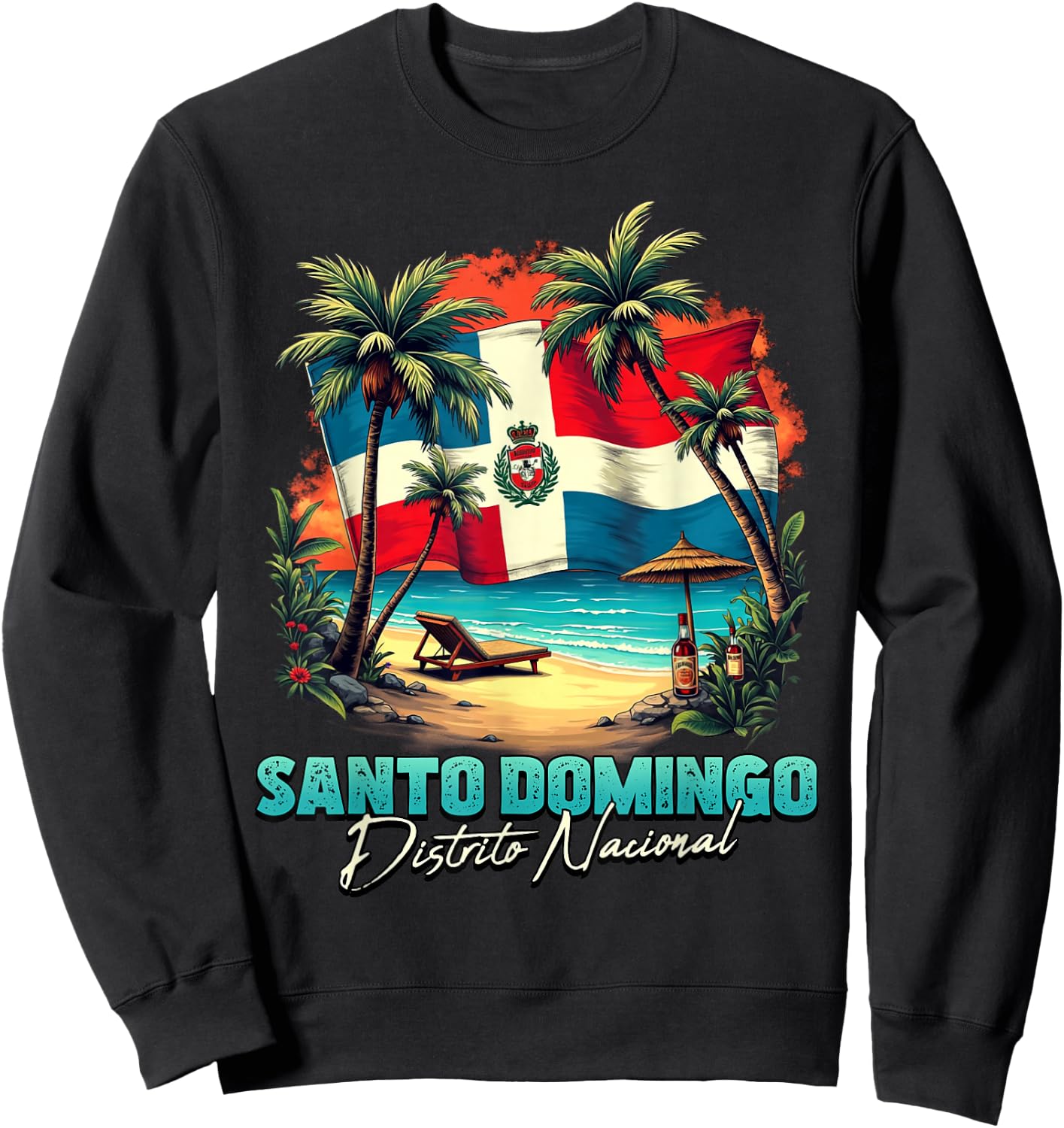 Santo Domingo Distrito Nacional Dominican Republic Beach Sweatshirt - Sweatshirt | Black