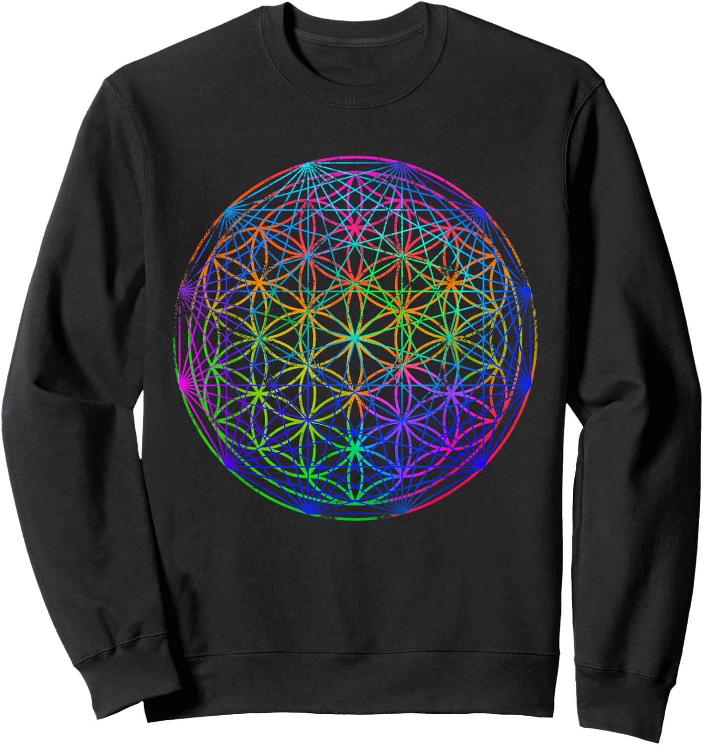 Geometric Chakra - Psychedelic Sacred Geometry Sweatshirt - Sweatshirt | Black
