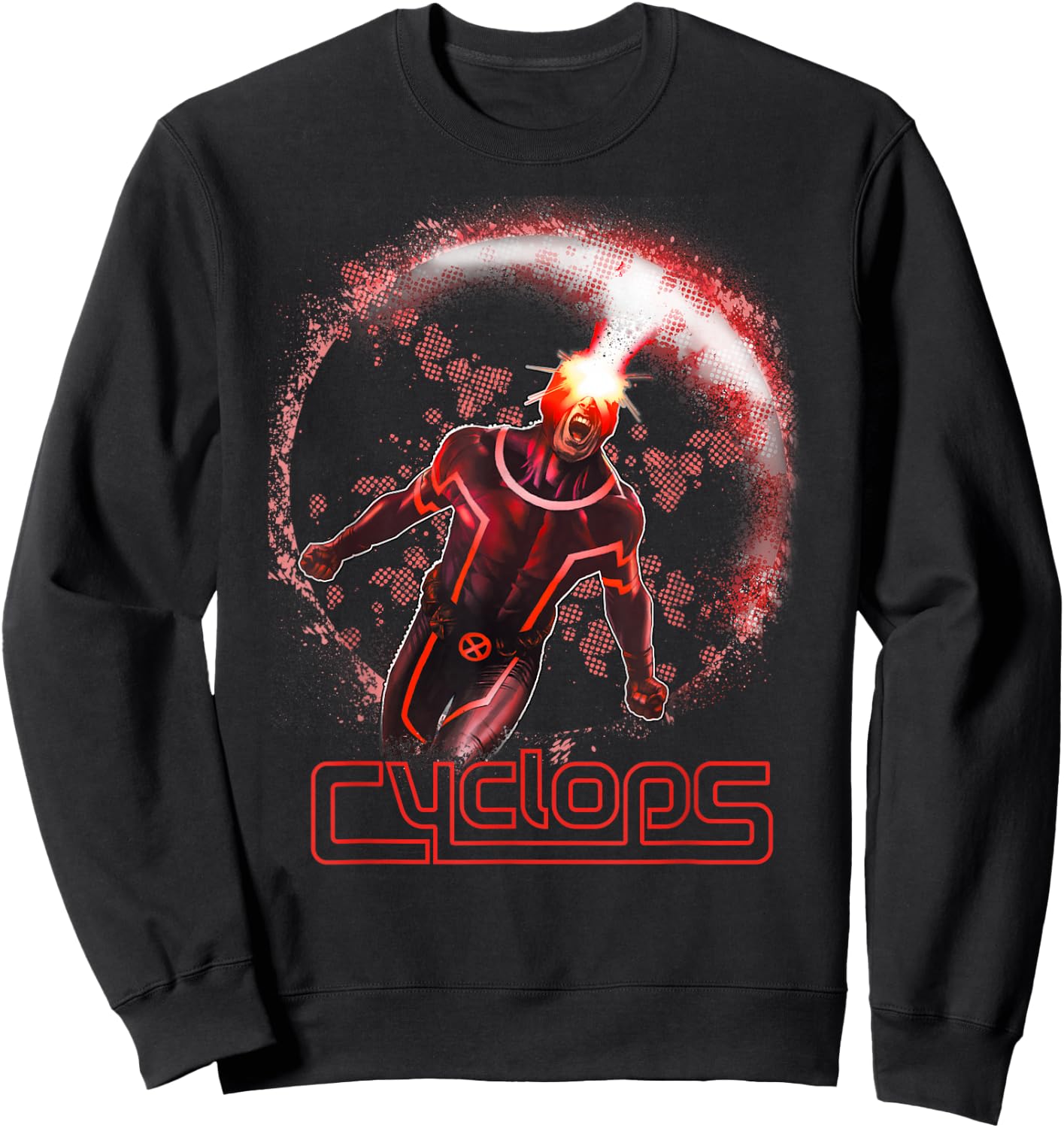 Marvel X-Men Cyclops Optic Blast Circle Graphic Sweatshirt - Sweatshirt | Black