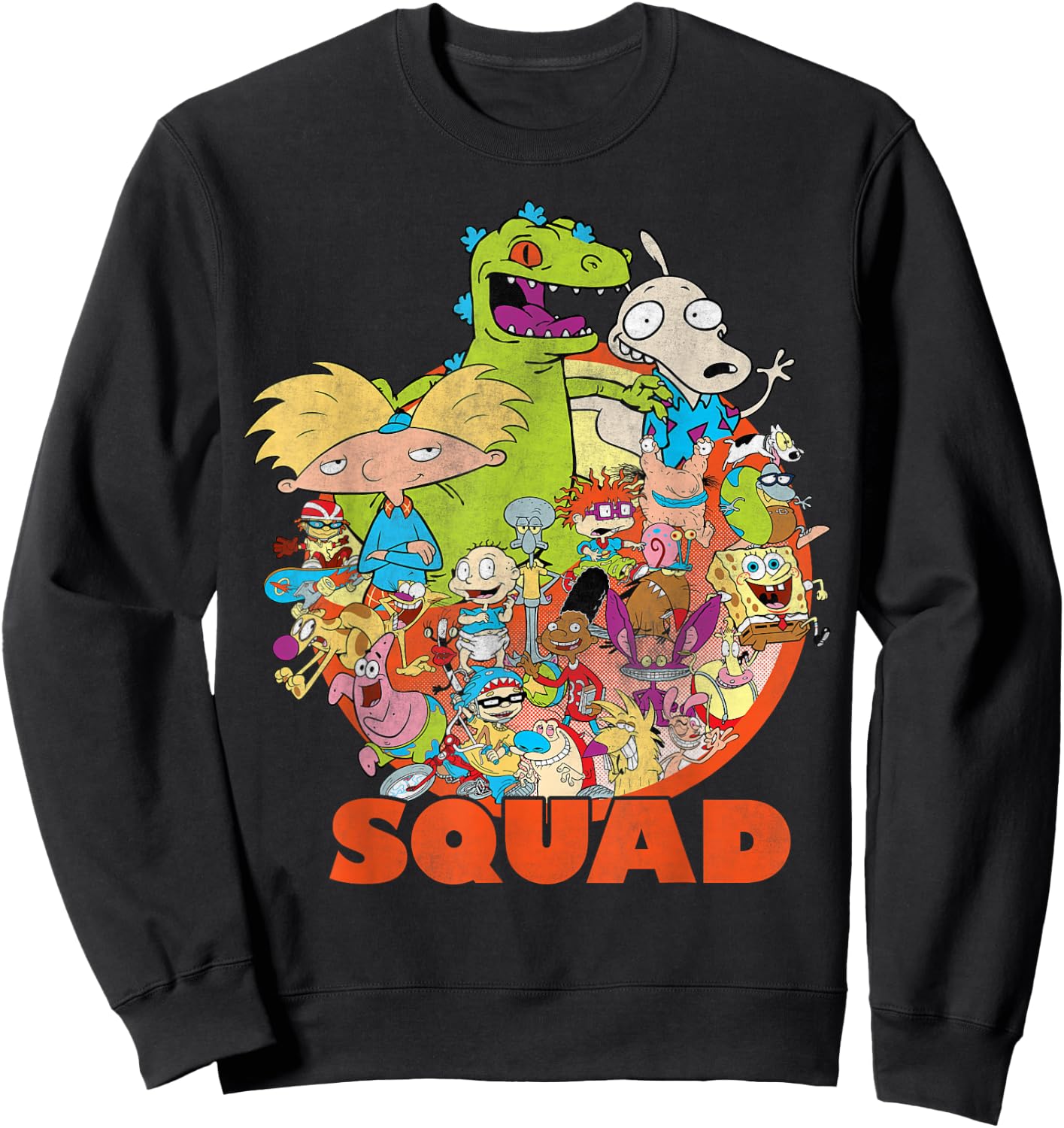 Nickelodeon 90's Nicktoons Squad Graphic Sweatshirt - Sweatshirt | Black