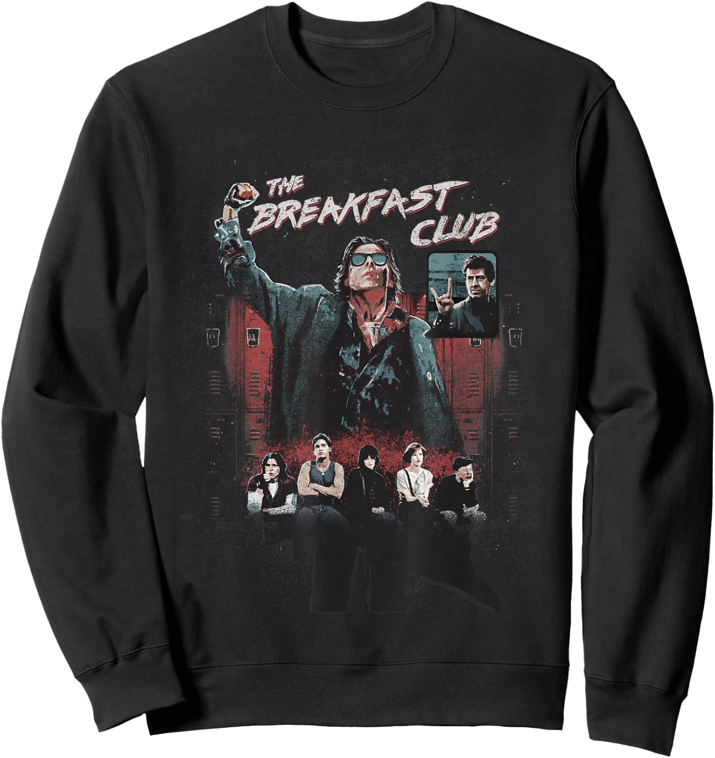Breakfast Club Vintage Main Cast Logo Graphic Sweatshirt - Sweatshirt | Black