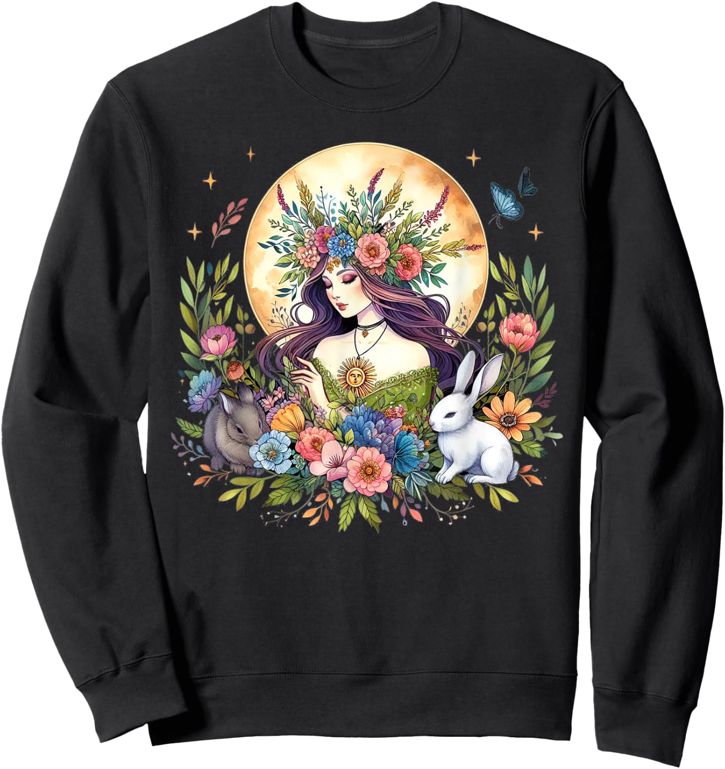 Ostara Goddess Spring Festival Equinox Pagan Ostara Vibes Sweatshirt - Sweatshirt | Black