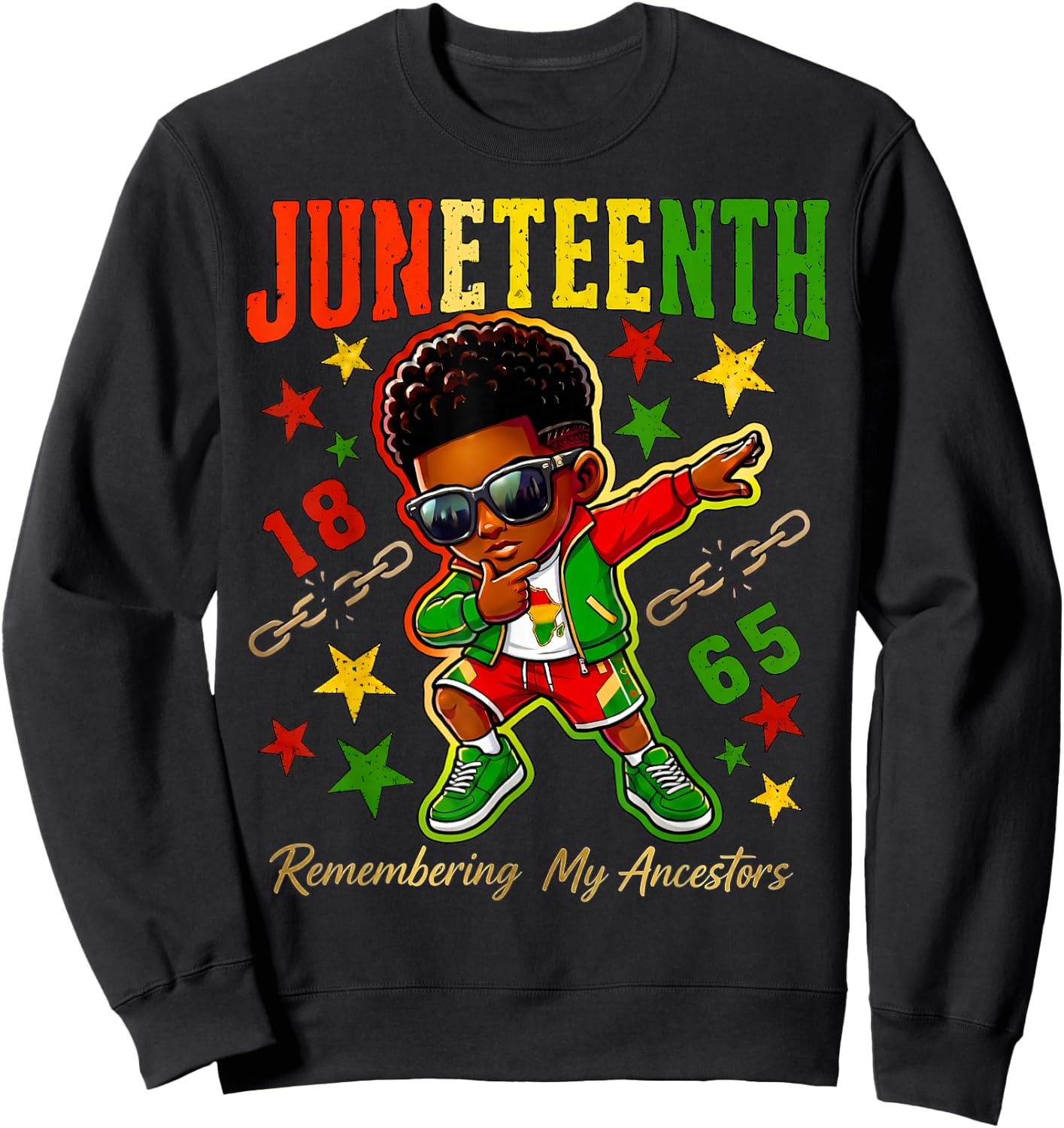 Juneteenth Remembering My Ancestors African American Boys Sweatshirt - Sweatshirt | Black