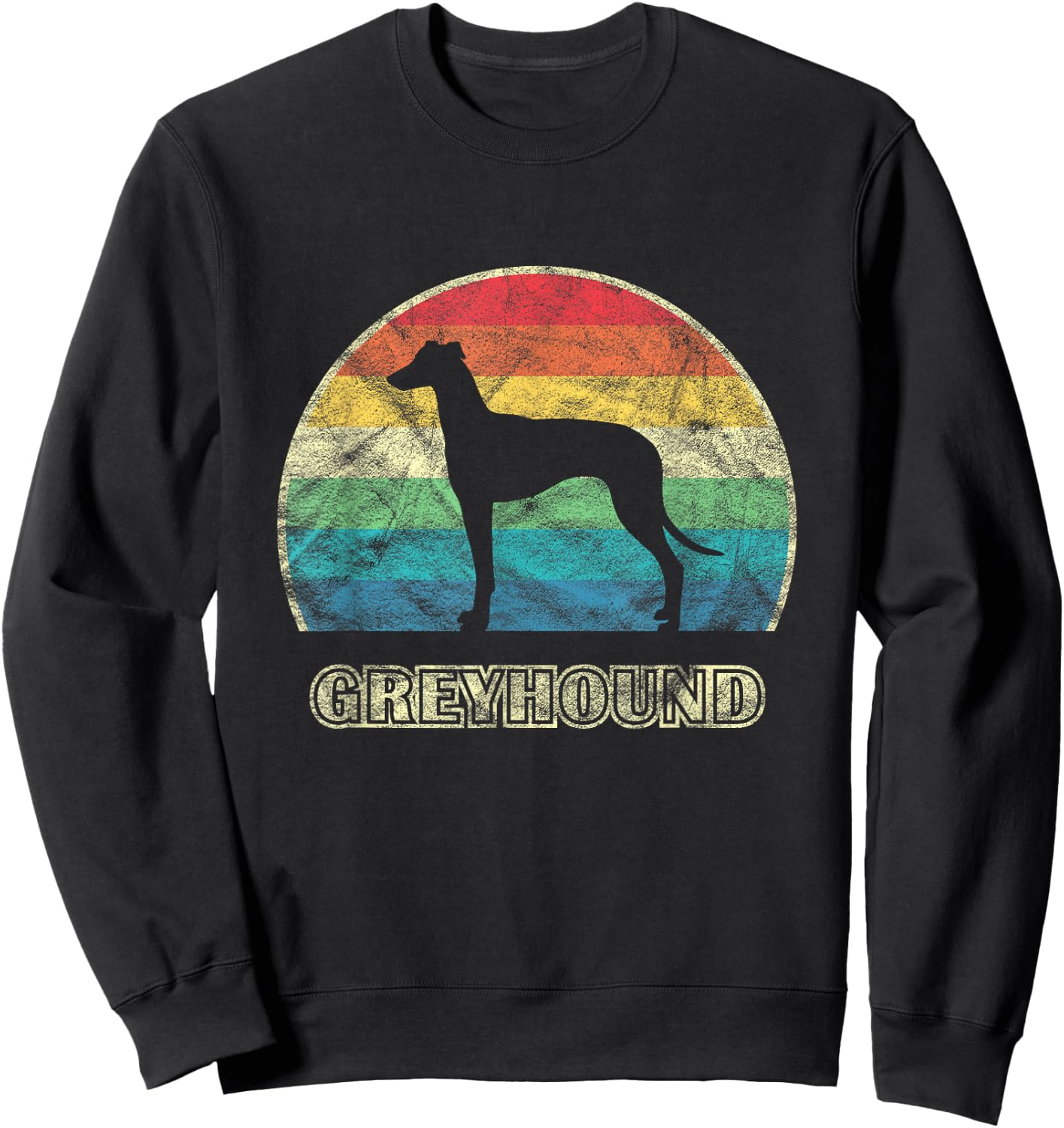 Greyhound Vintage Style Dog Sweatshirt - Sweatshirt | Black