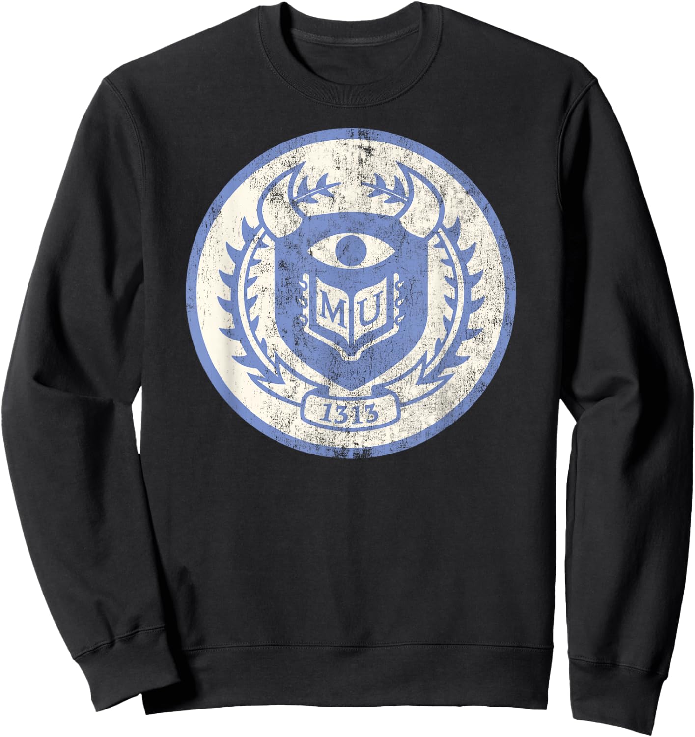 Disney Pixar Monsters University MU Vintage Emblem Logo Sweatshirt - Sweatshirt | Black