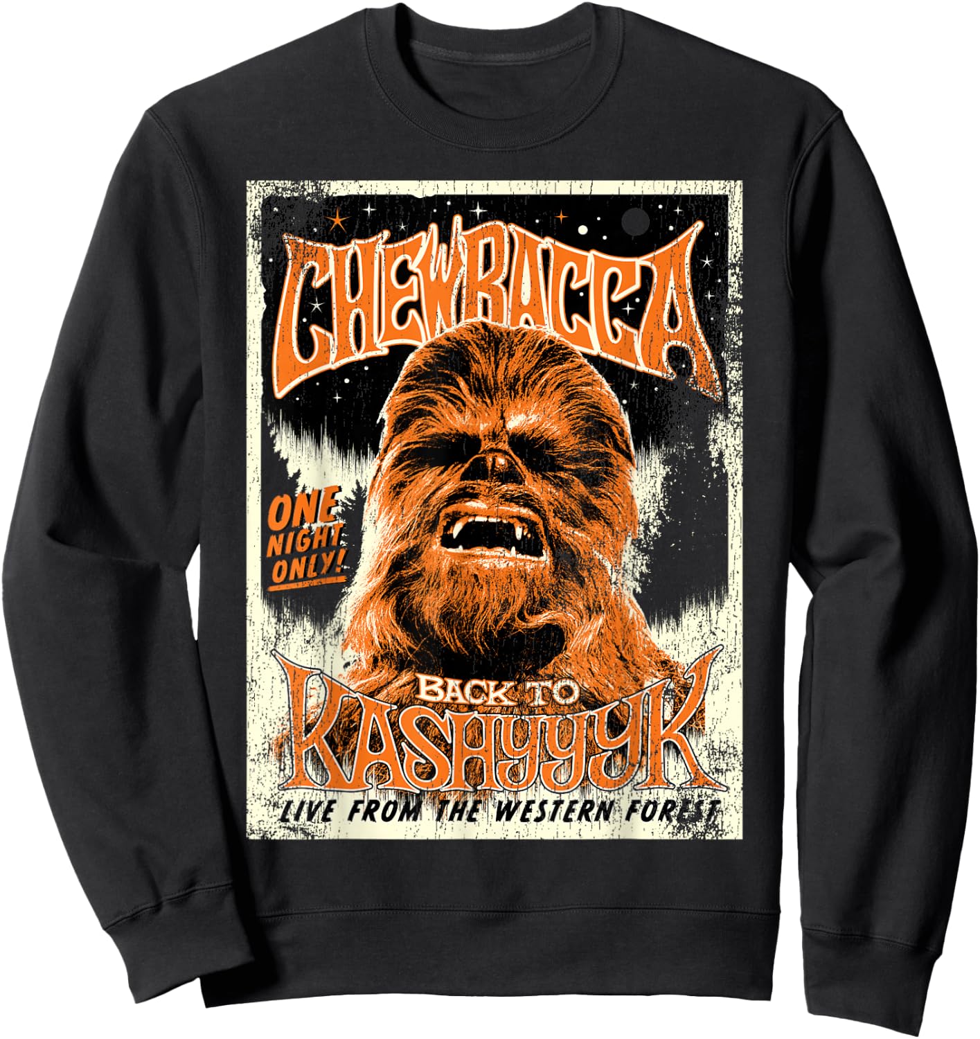 Star Wars Chewbacca Vintage Concert Back To Kashyyyk Poster Sweatshirt - Sweatshirt | Black