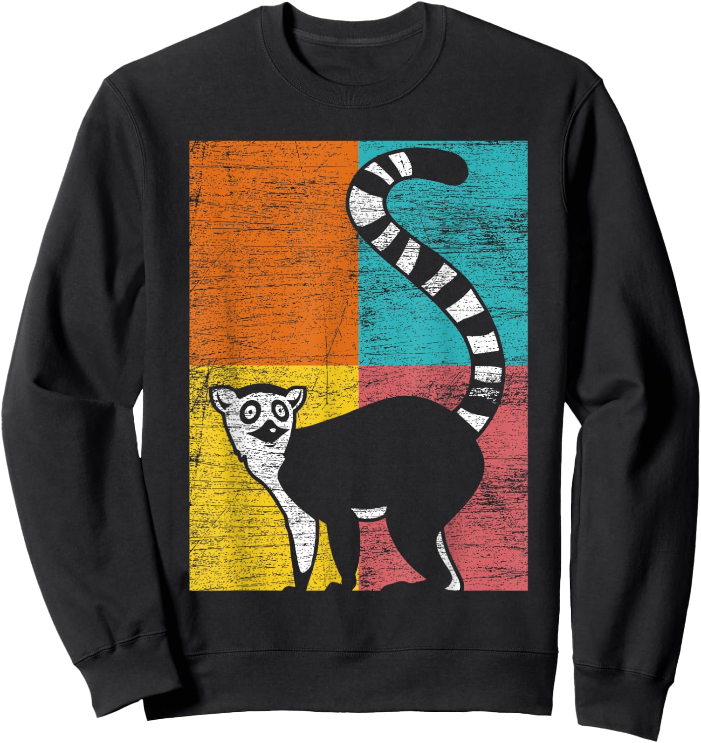 Madagascar Monkey Animal Lemur Sweatshirt - Sweatshirt | Black