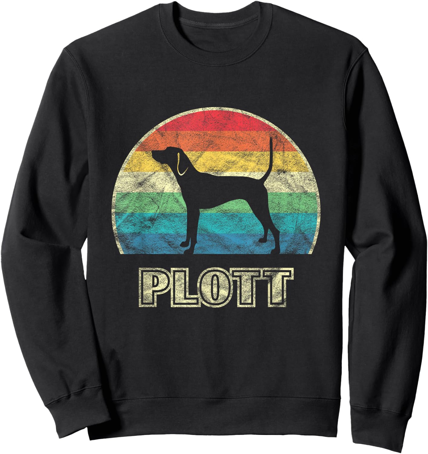 Plott Hound Vintage Style Dog Sweatshirt - Sweatshirt | Black