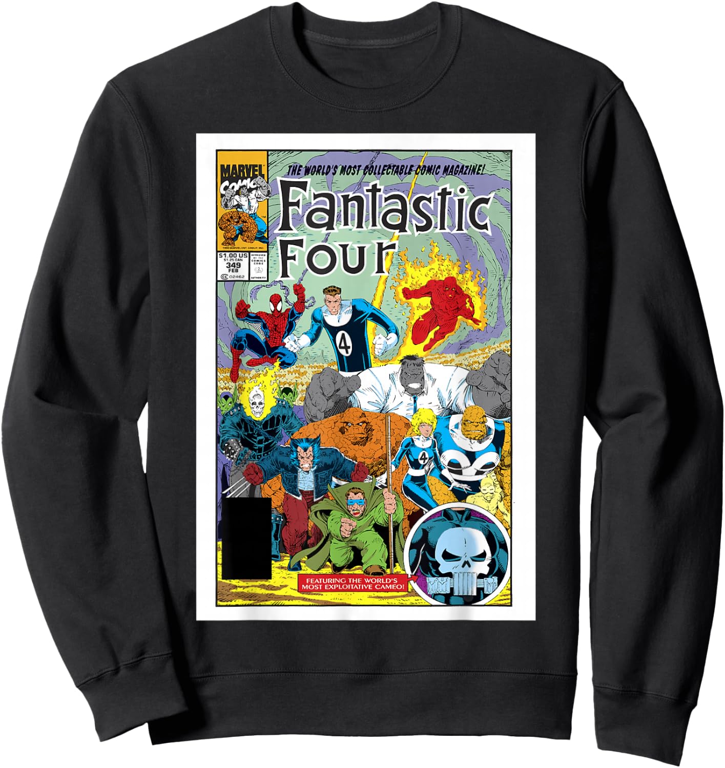 Marvel Exclusive Fantastic Four Vintage Comic Book Cover Small Sweatshirt - Sweatshirt | Black