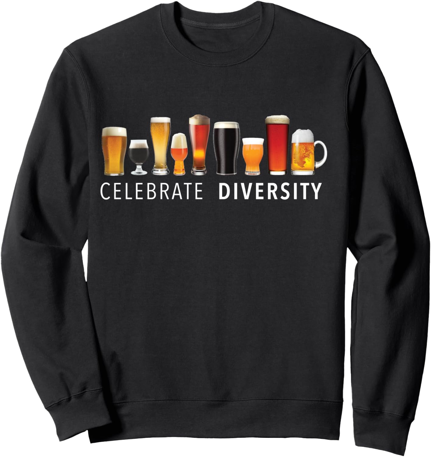 Celebrate Diversity Craft Beer Drinking Sweatshirt - Sweatshirt | Black