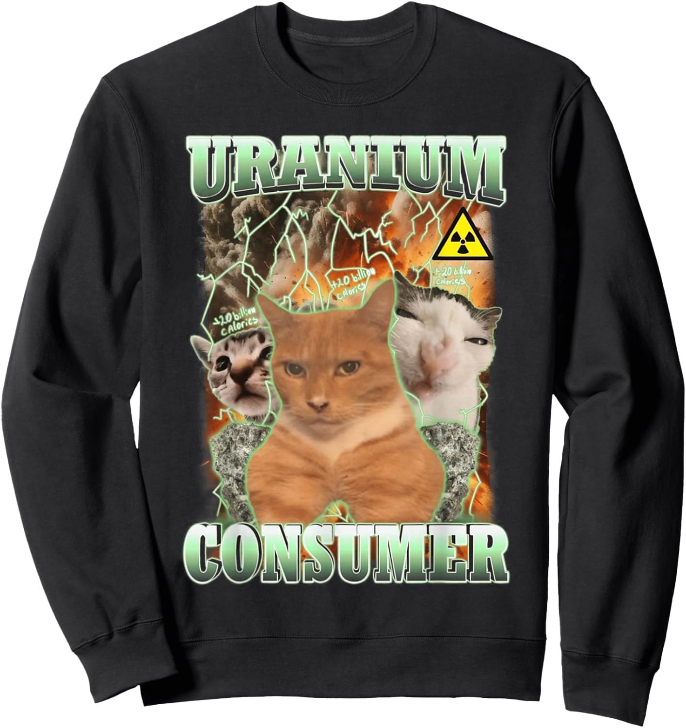 Uranium Consumer Cat Funny Sweatshirt - Sweatshirt | Black